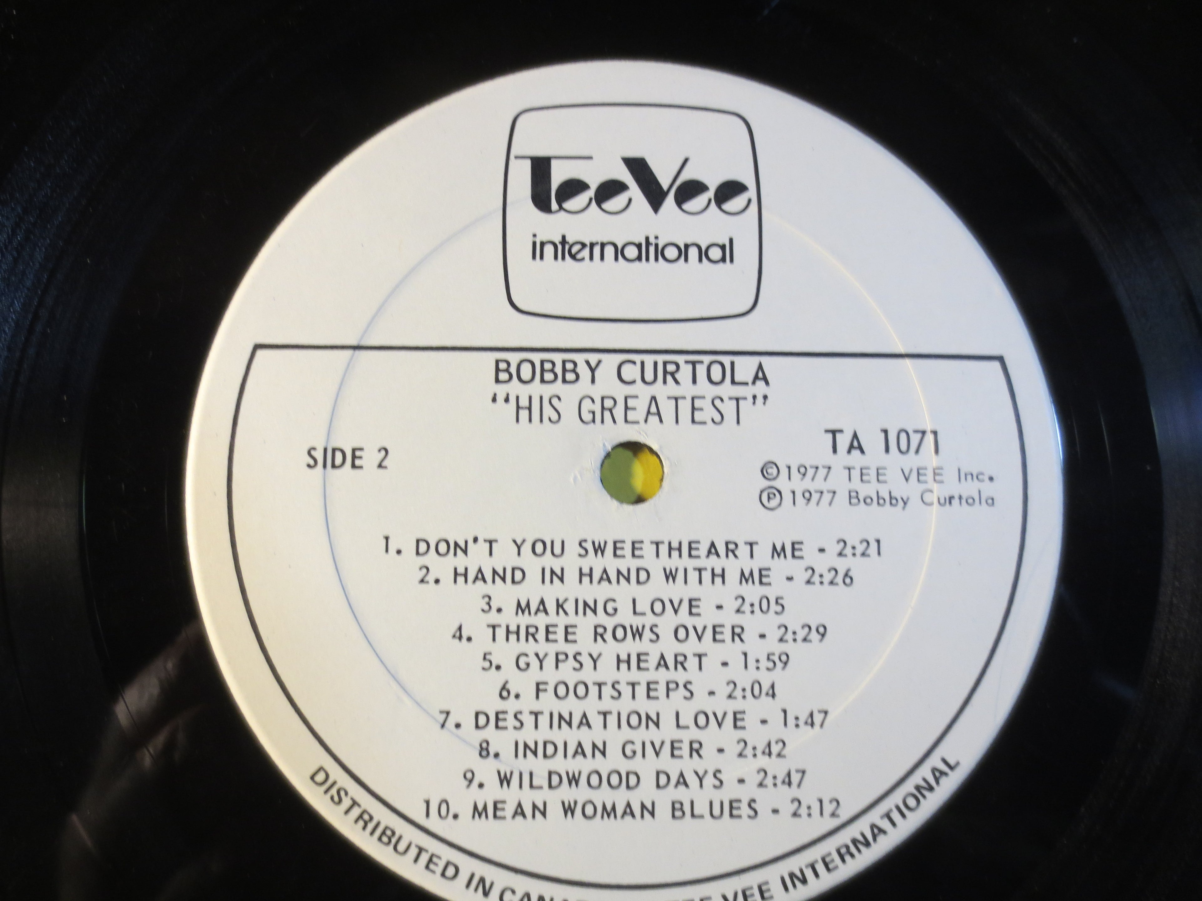 Bobby Curtola – His Greatest (1977) Vinyl LP