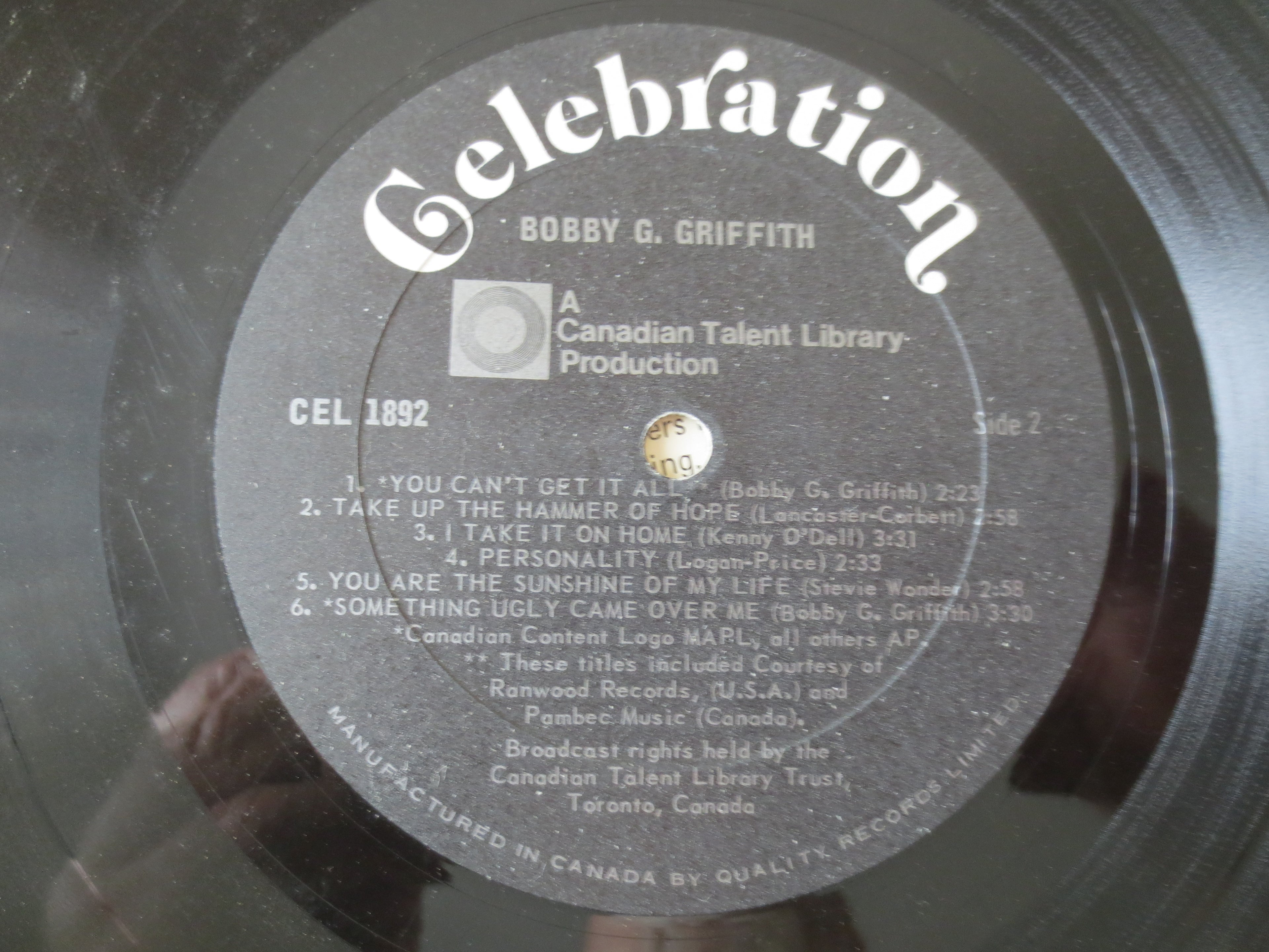 Bobby G. Griffith – Bobby G. Griffith (1974) Vinyl LP
