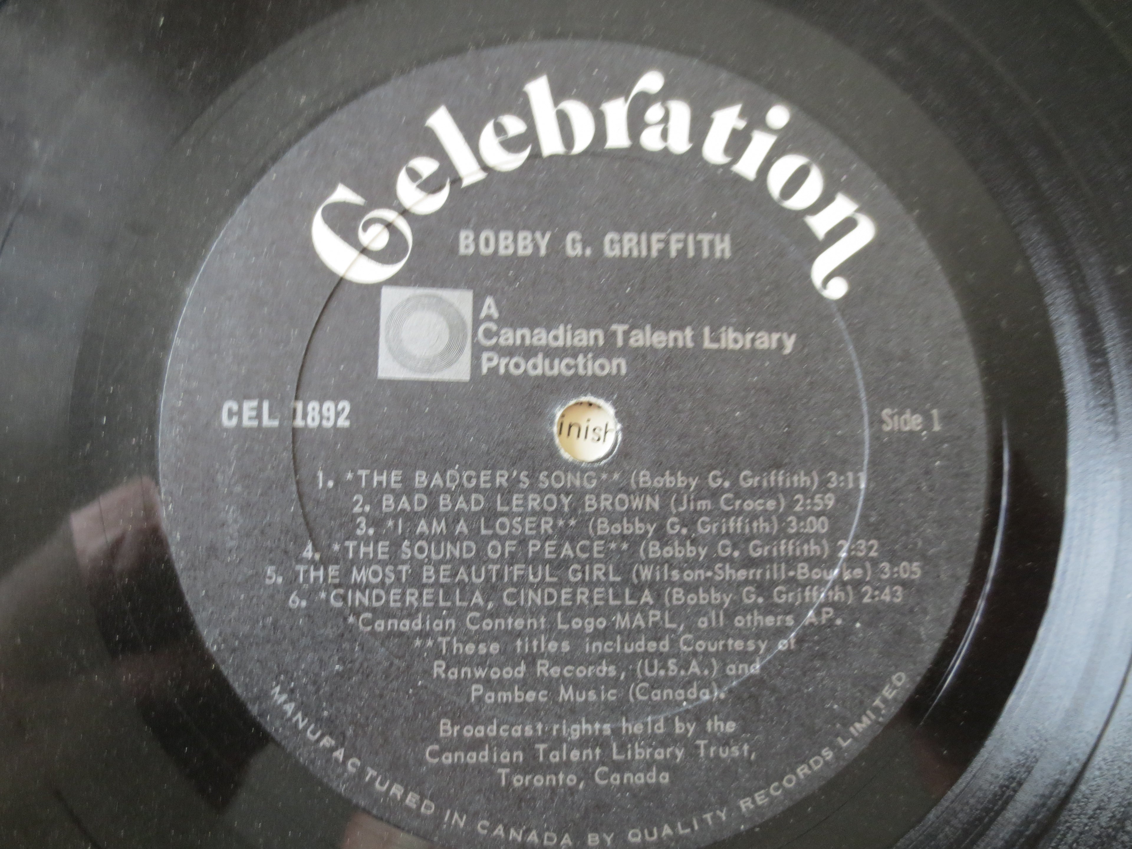 Bobby G. Griffith – Bobby G. Griffith (1974) Vinyl LP