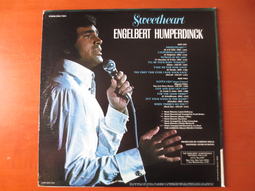 Engelbert Humperdinck – Sweetheart (1971) Vinyl LP