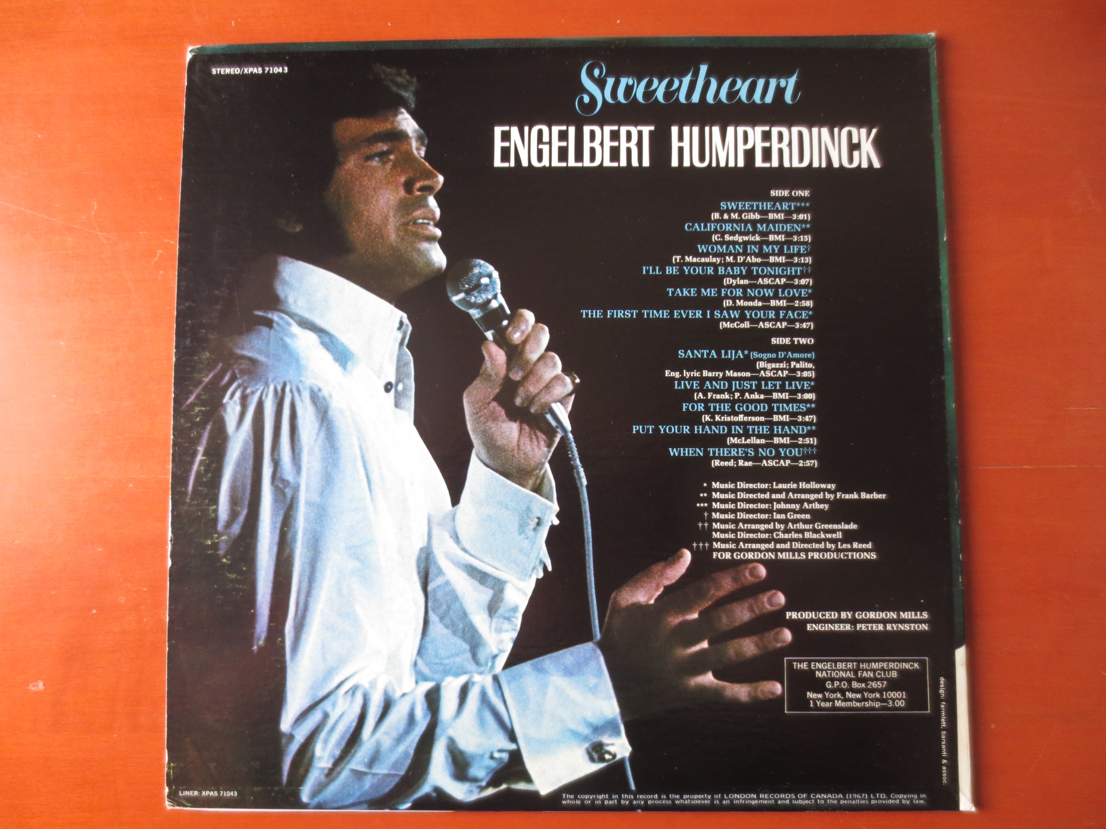 Engelbert Humperdinck – Sweetheart (1971) Vinyl LP