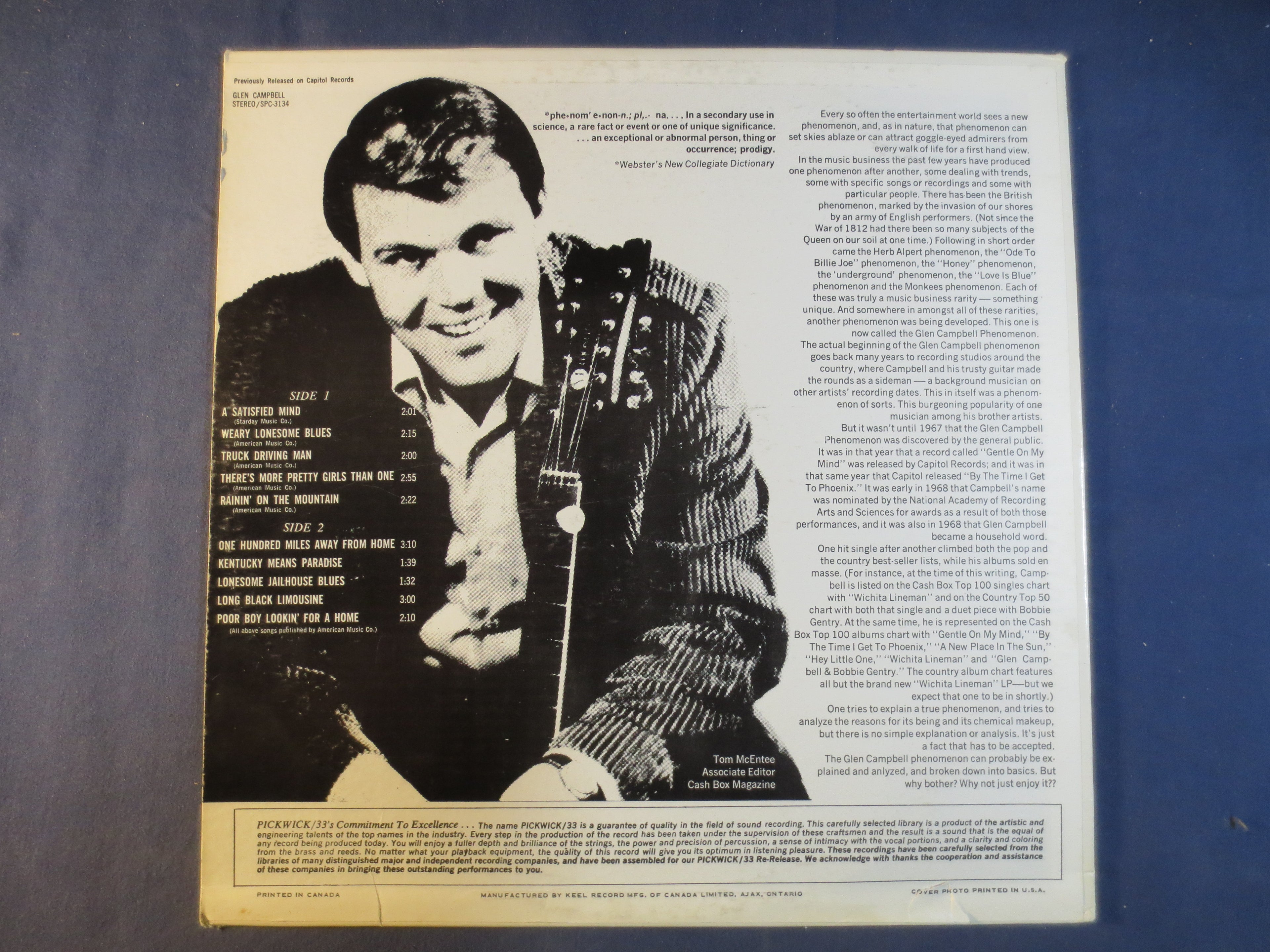 Glen Campbell – A Satisfied Mind (1971) [Vinyl LP]