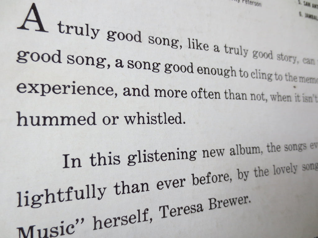 Teresa Brewer – Songs Everybody Knows (1961) Vinyl LP