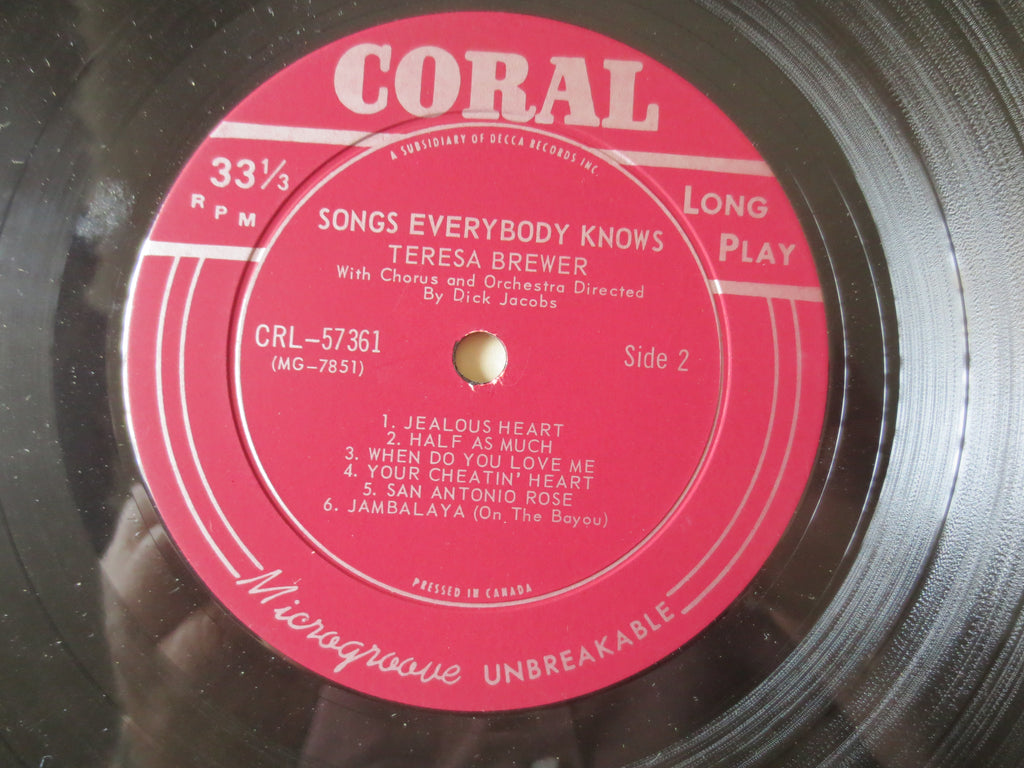 Teresa Brewer – Songs Everybody Knows (1961) Vinyl LP