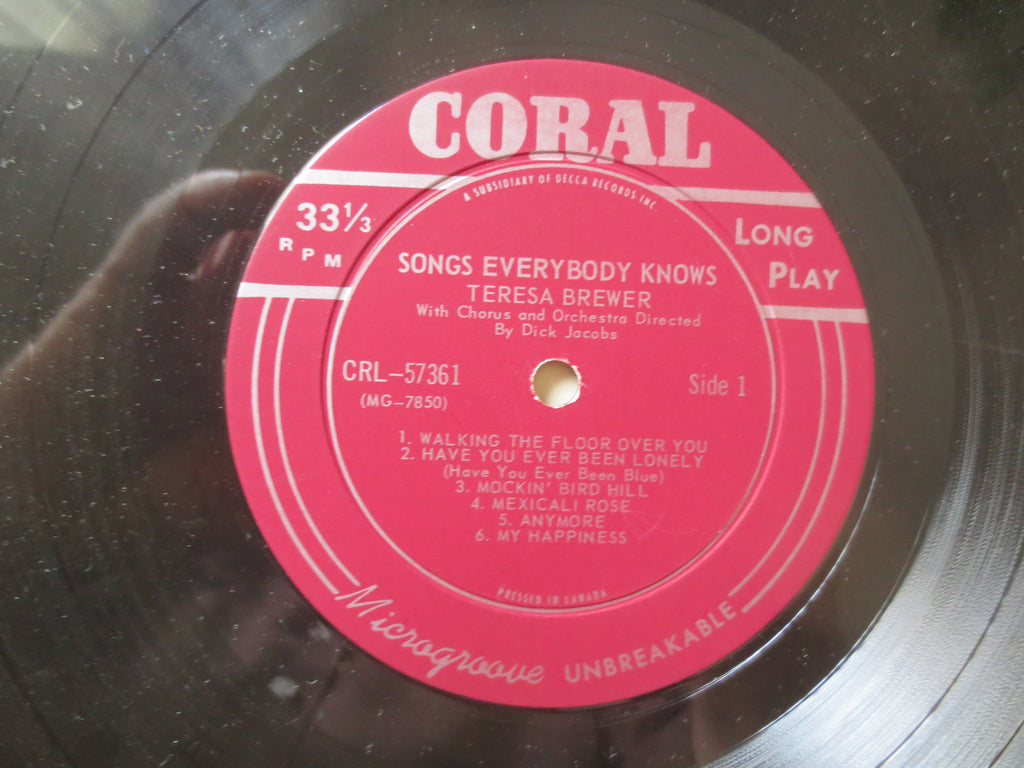 Teresa Brewer – Songs Everybody Knows (1961) Vinyl LP