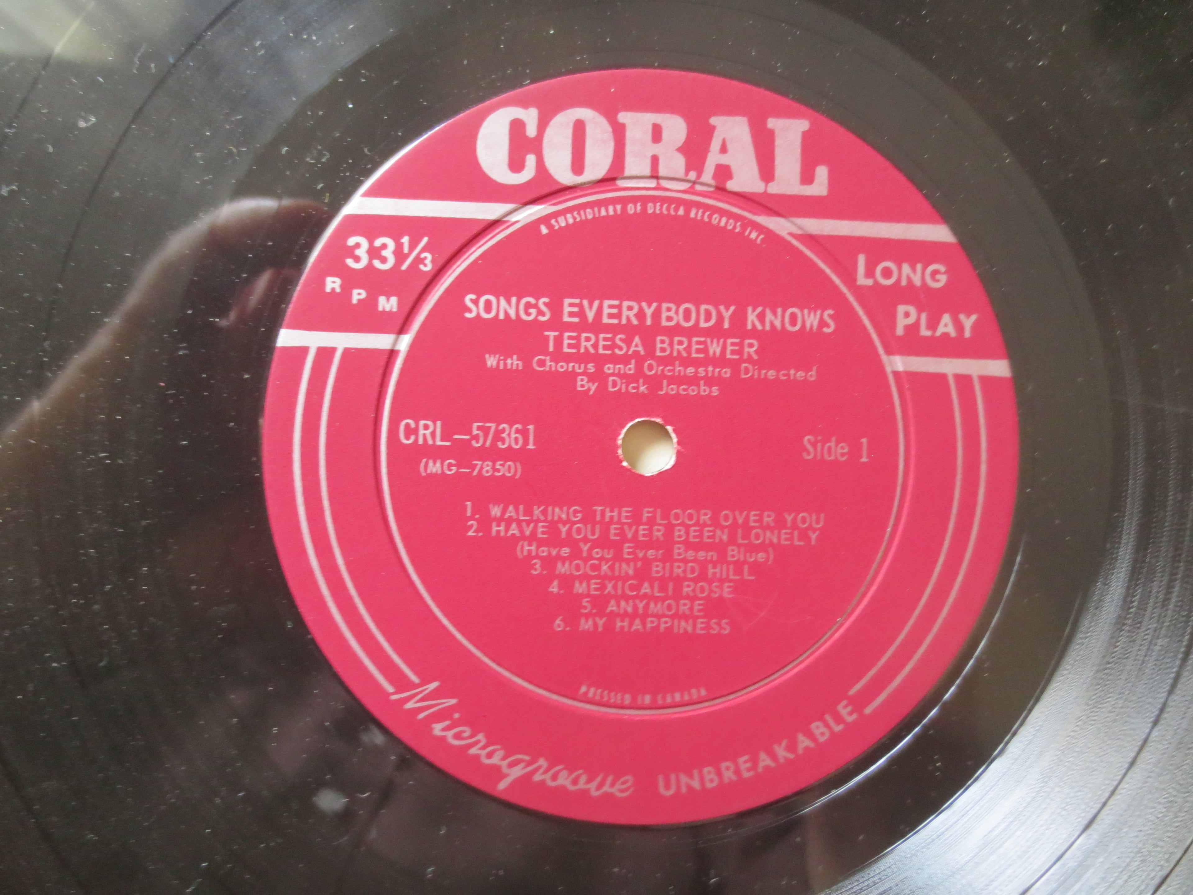 Teresa Brewer – Songs Everybody Knows (1961) Vinyl LP