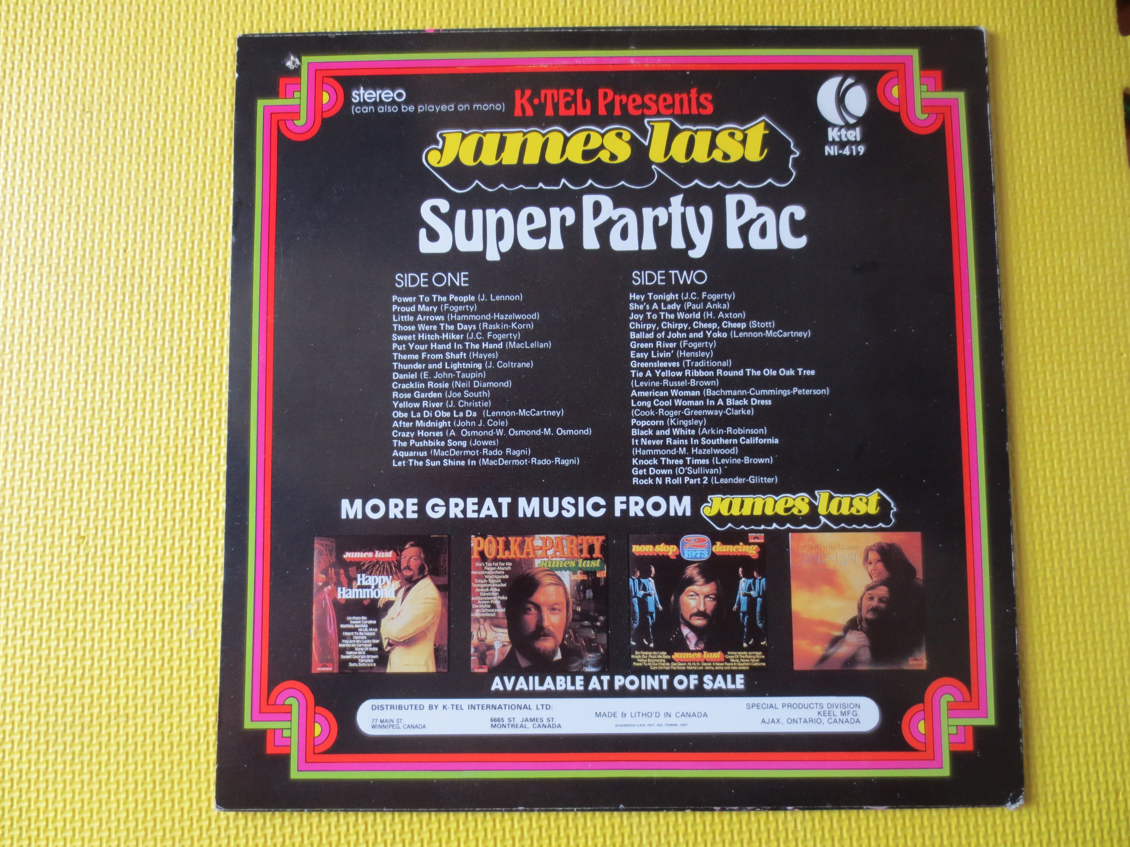 James Last – Super Party Pac, Continuous Dancing (K-Tel, 1974) Vinyl LP