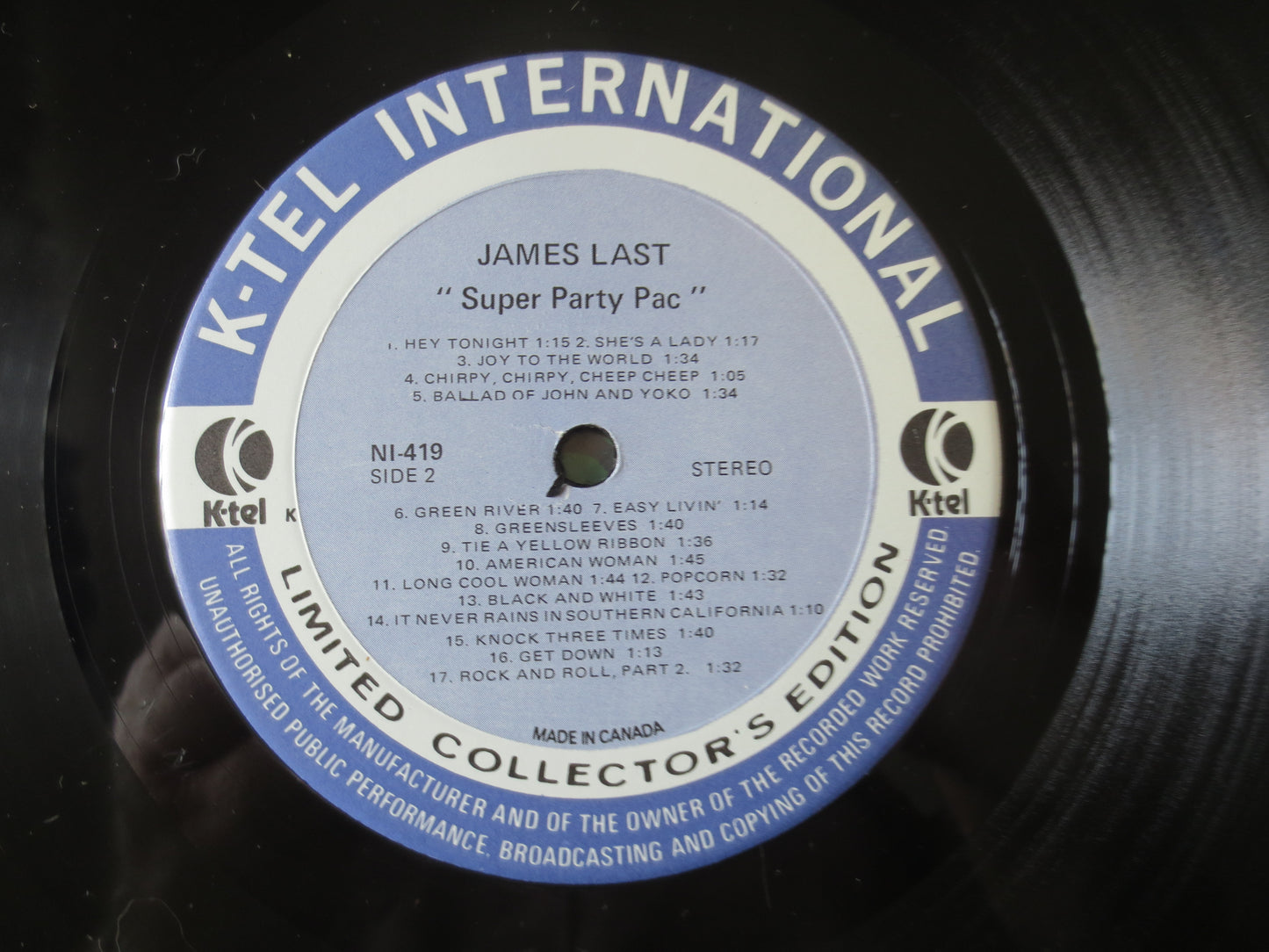 JAMES LAST, K-Tel Records, SUPER Party Pac, K-Tel Albums, Vintage Vinyl, Record Vinyl, Record, Vinyl Record, 1974 Records