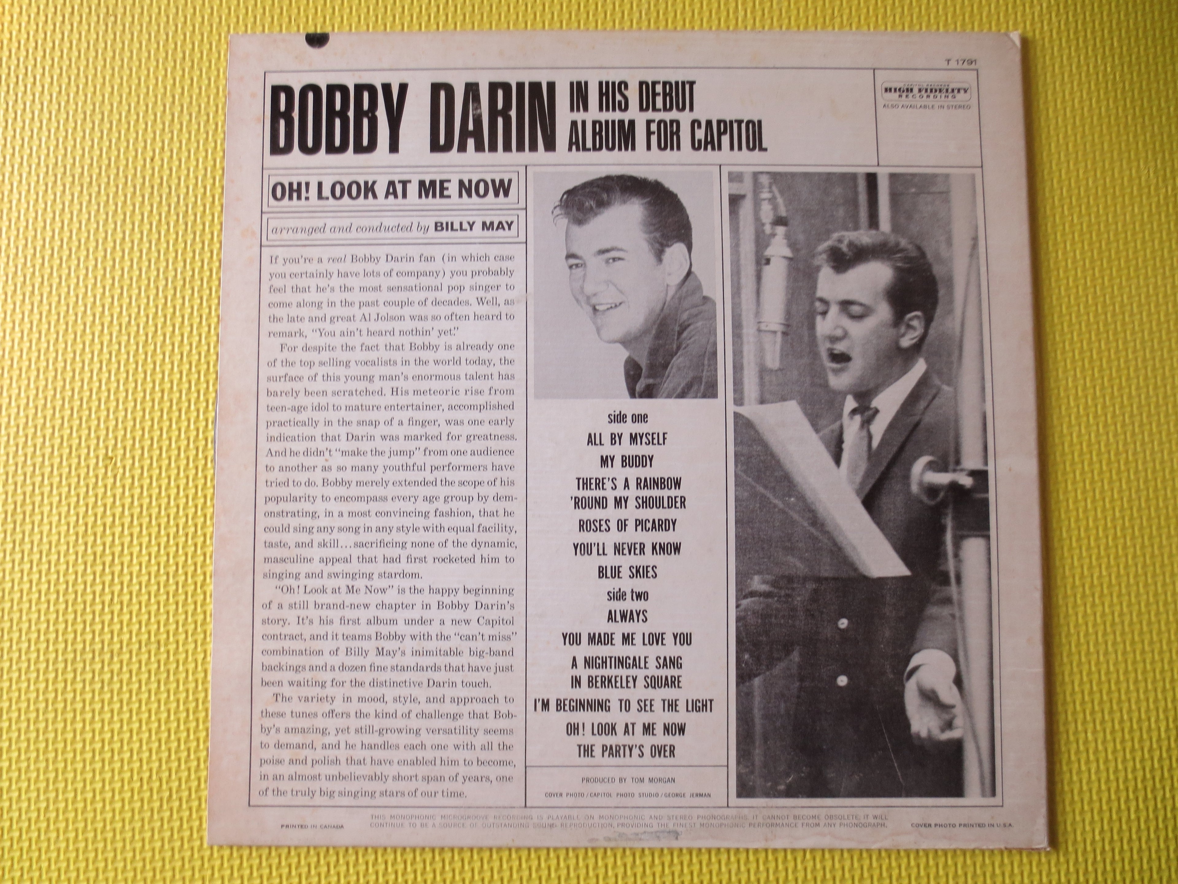 Bobby Darin – Oh! Look at Me Now (1962) Vinyl LP