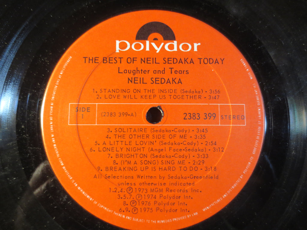 Neil Sedaka – The Best of Neil Sedaka Today (1976) Vinyl LP