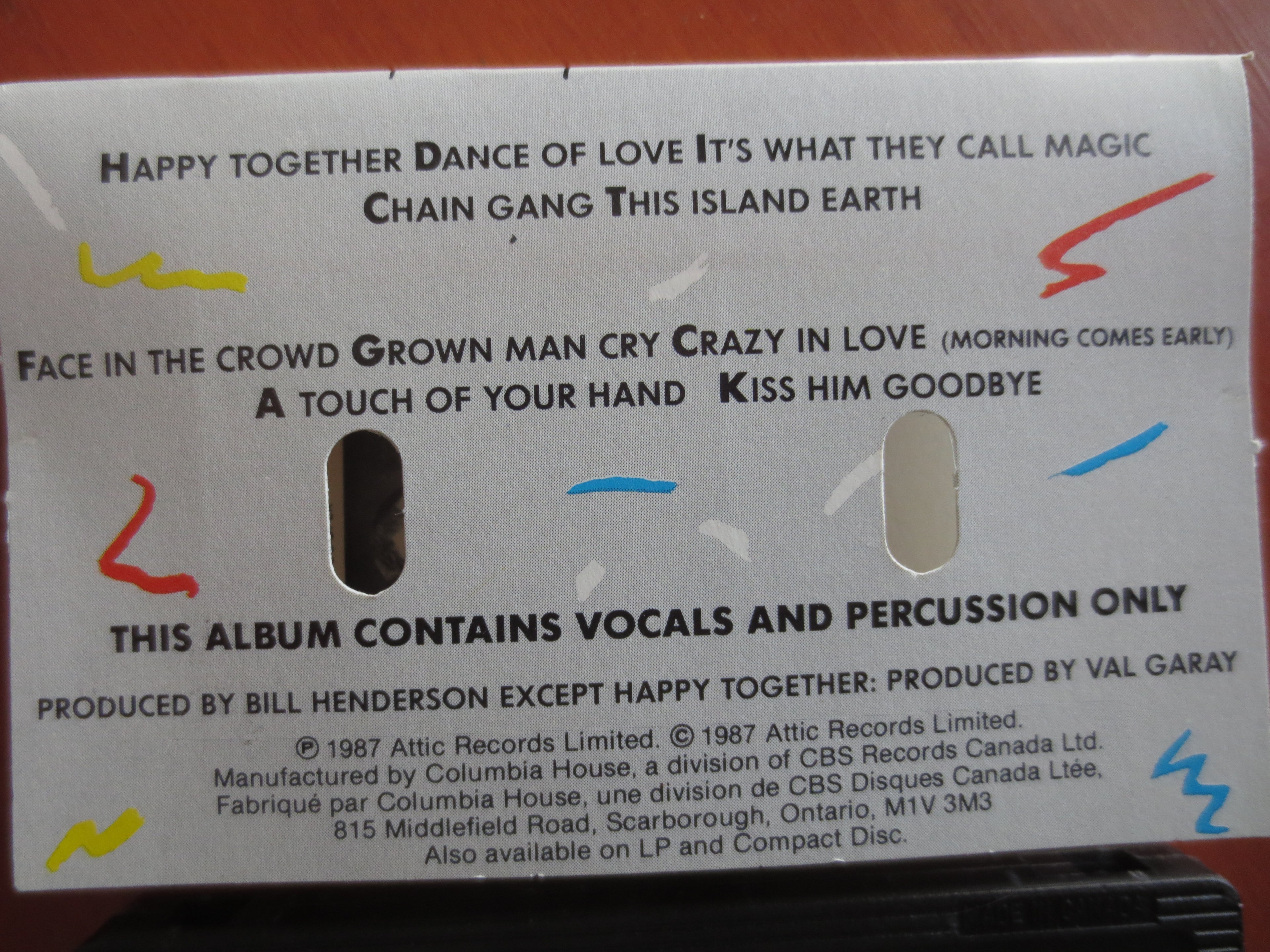 The Nylons – Happy Together (1987) Cassette