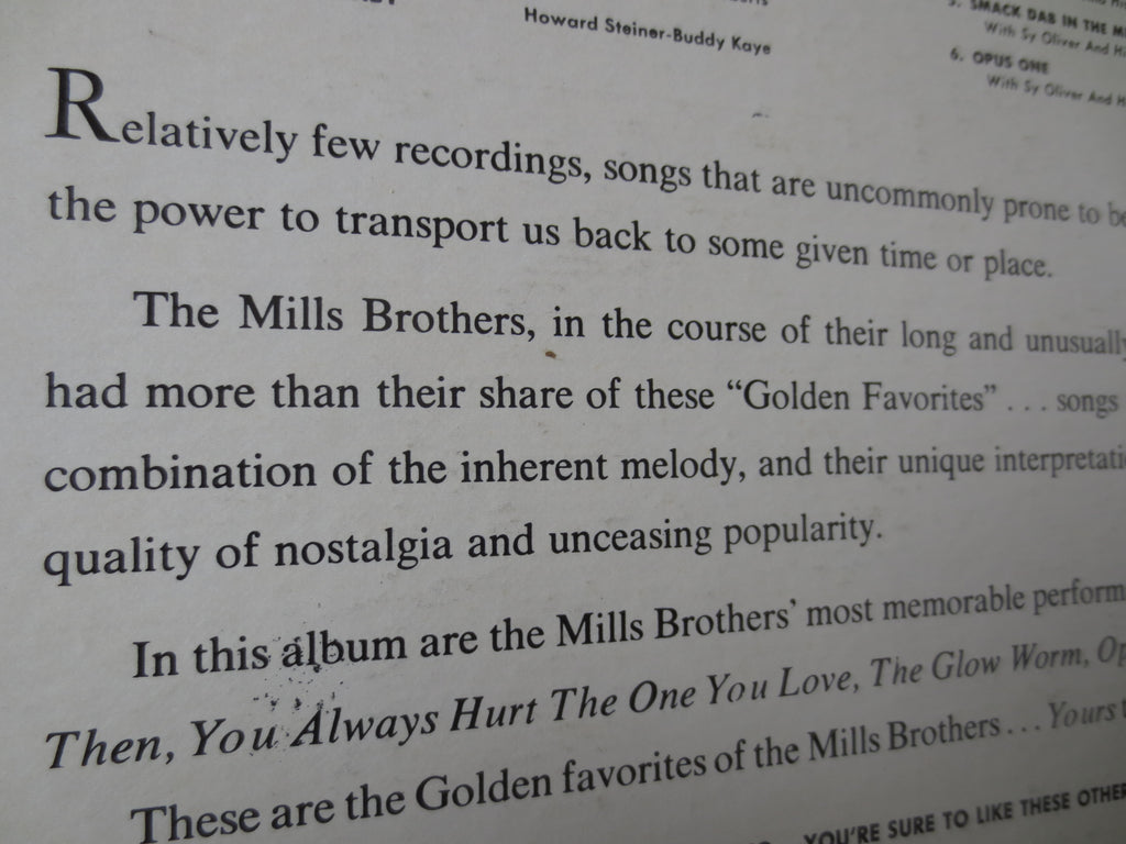 The Mills Brothers – Our Golden Favorites (1972) Vinyl LP