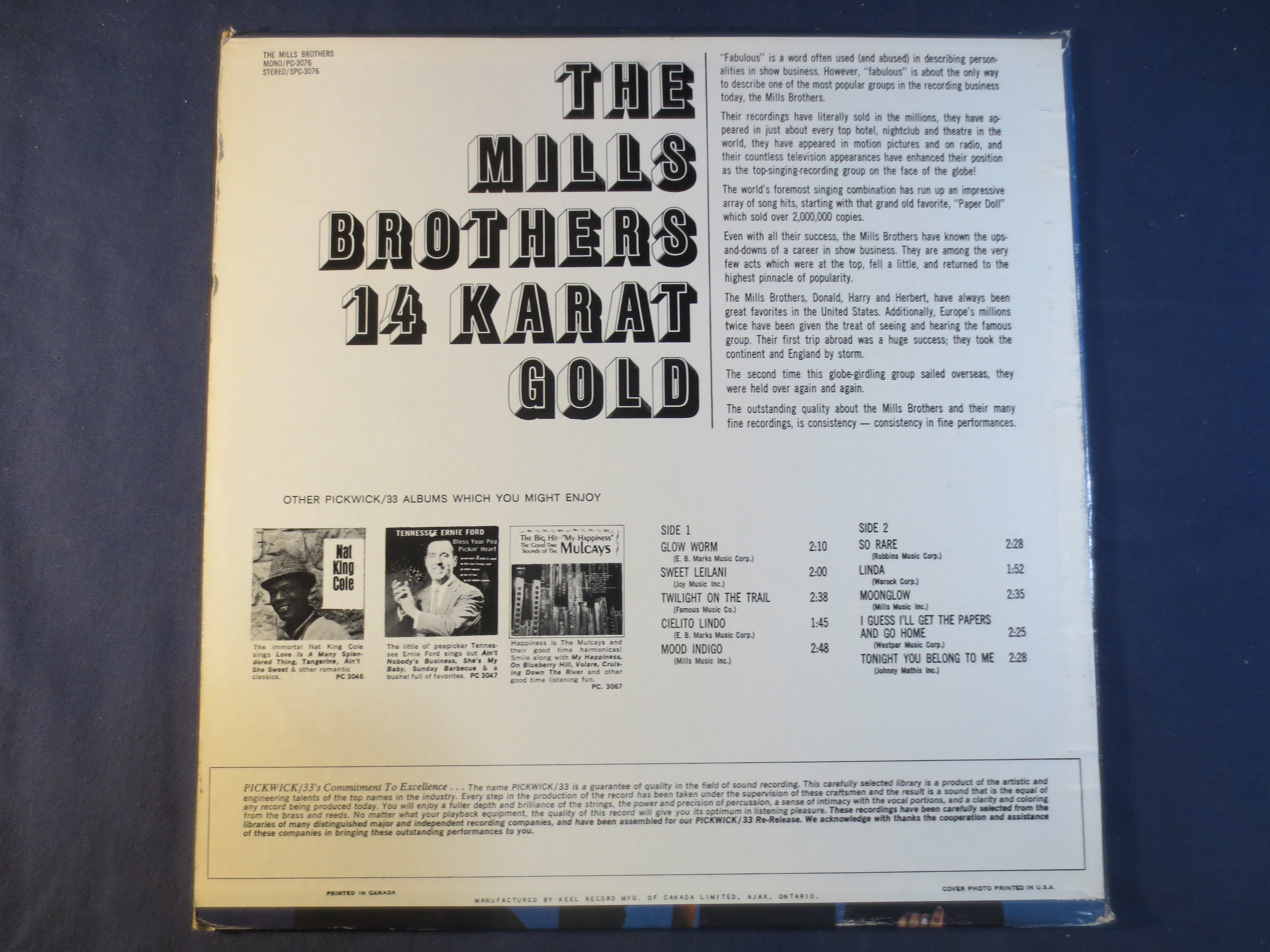 The Mills Brothers – 14 Karat Gold (1967) Vinyl LP