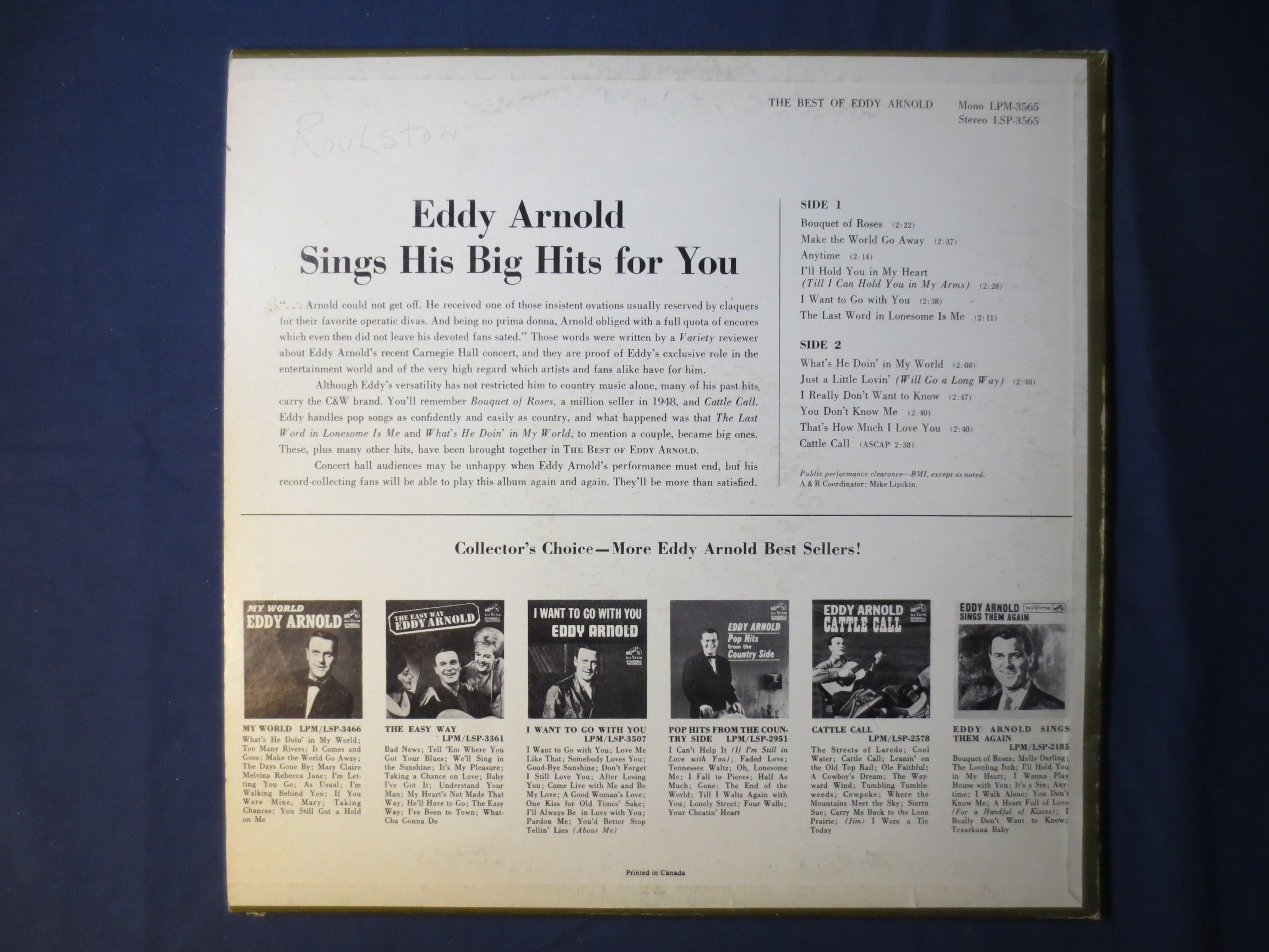 Eddy Arnold – The Best of Eddy Arnold (1967) Vinyl LP