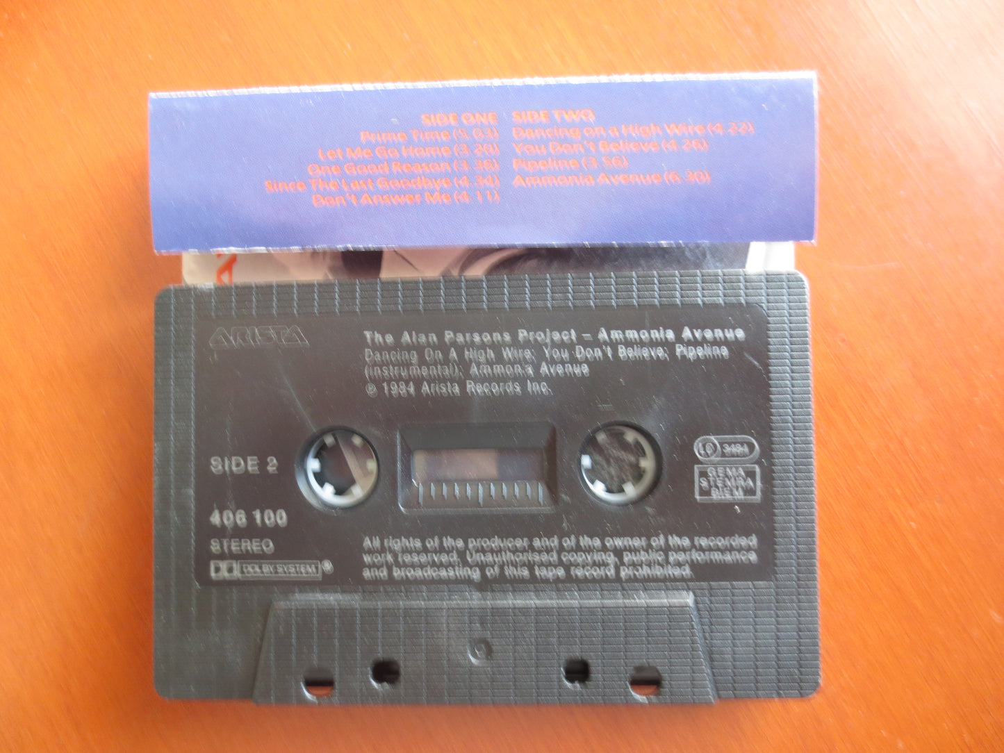 ALAN PARSONS PROJECT, Ammonia Avenue Album, Rock Tape, Alan Parsons Lp, Tape Cassette, Tapes, Rock Cassette, 1984 Cassette