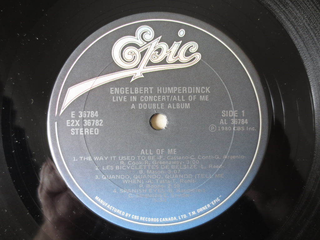 Engelbert Humperdinck – Live in Concert and All of Me (1980) Vinyl 2xLP
