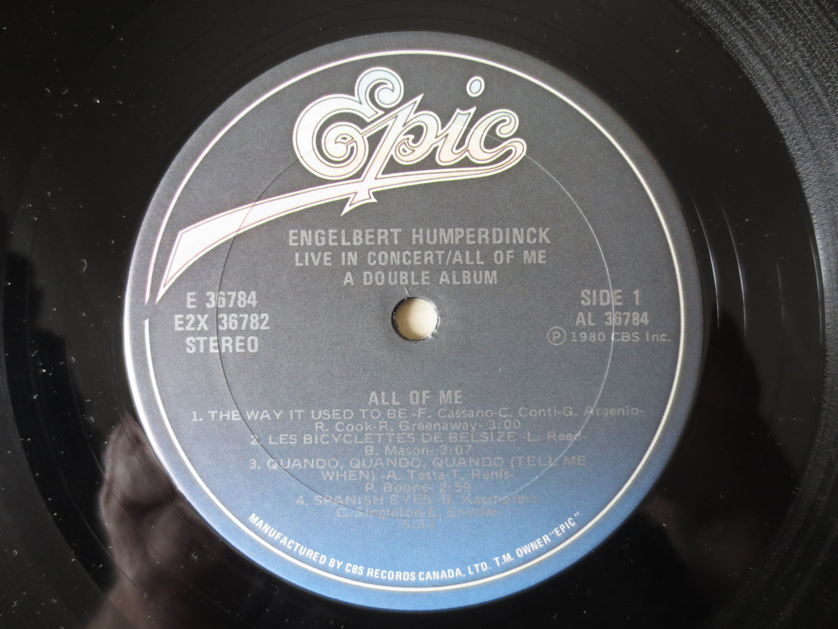Engelbert Humperdinck – Live in Concert and All of Me (1980) Vinyl 2xLP