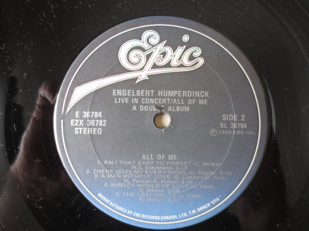 Engelbert Humperdinck – Live in Concert and All of Me (1980) Vinyl 2xLP