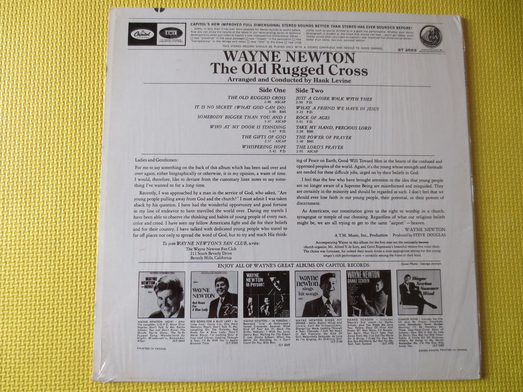 WAYNE NEWTON, The Old Rugged CROSS, Wayne Newton Record, Wayne Newton lps, lps, Wayne Newton Albums, Vinyl lp, 1966 Records