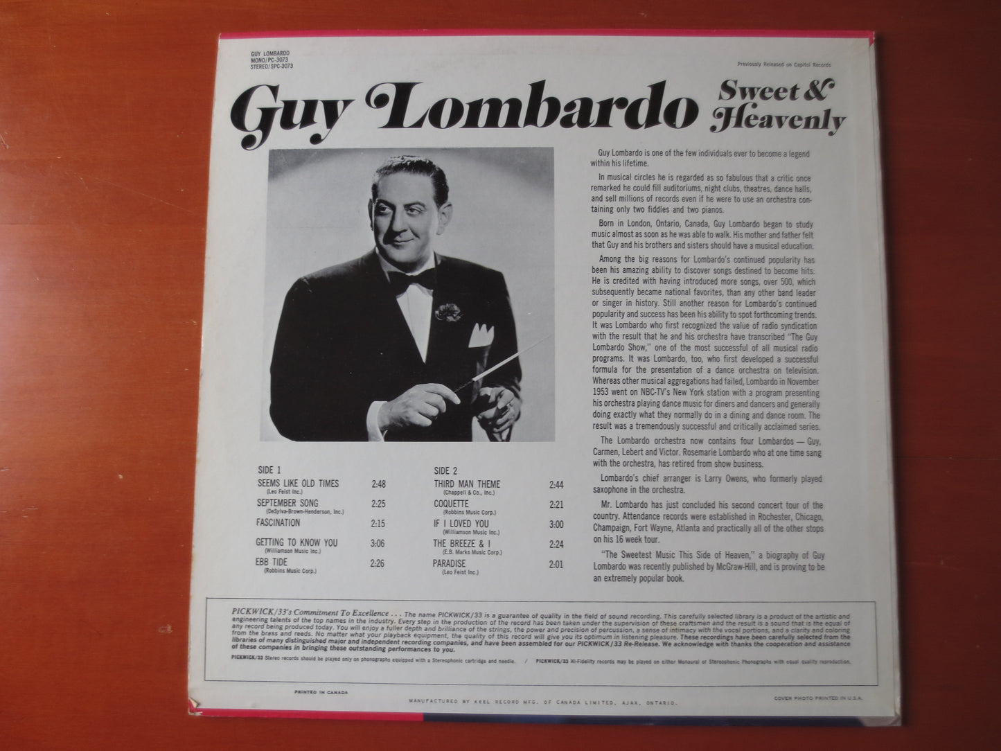 GUY LOMBARDO, Sweet and HEAVENLY, Guy Lombardo Records, Jazz Records, Record Vinyl, Guy Lombardo Albums, Vinyl, 1967 Record