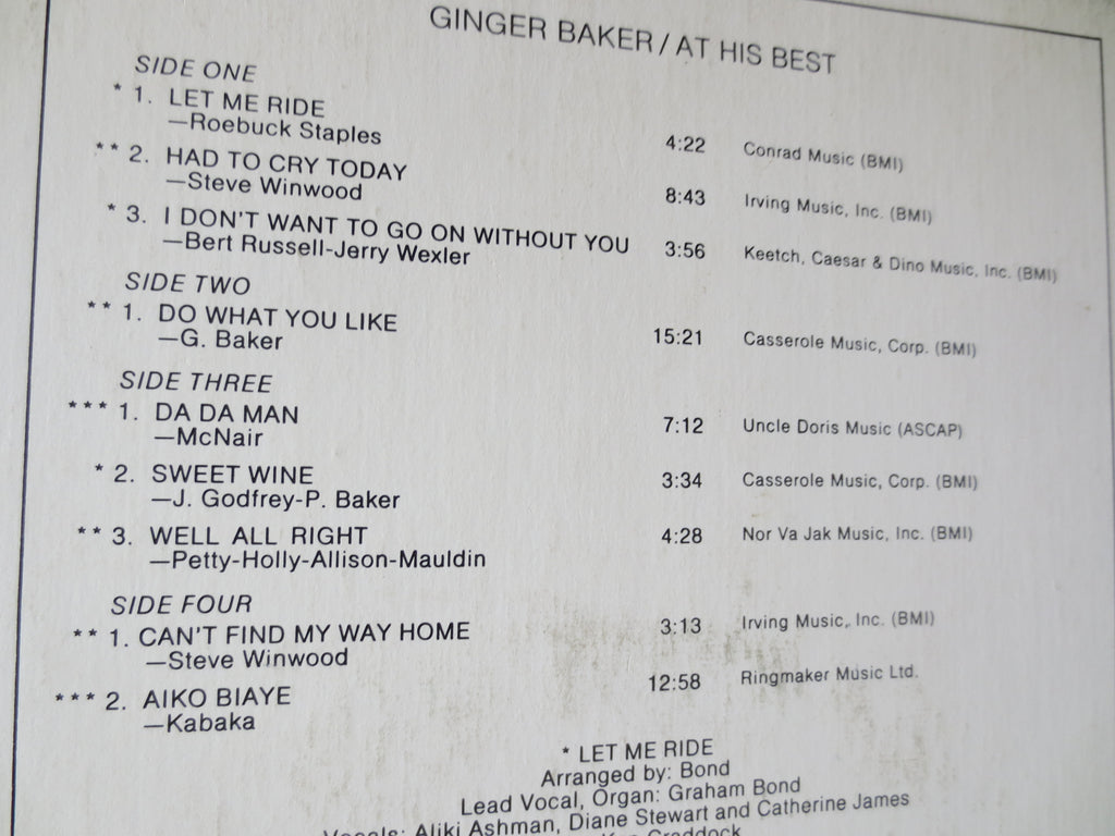 Ginger Baker – At His Best (1972) Double Vinyl LP