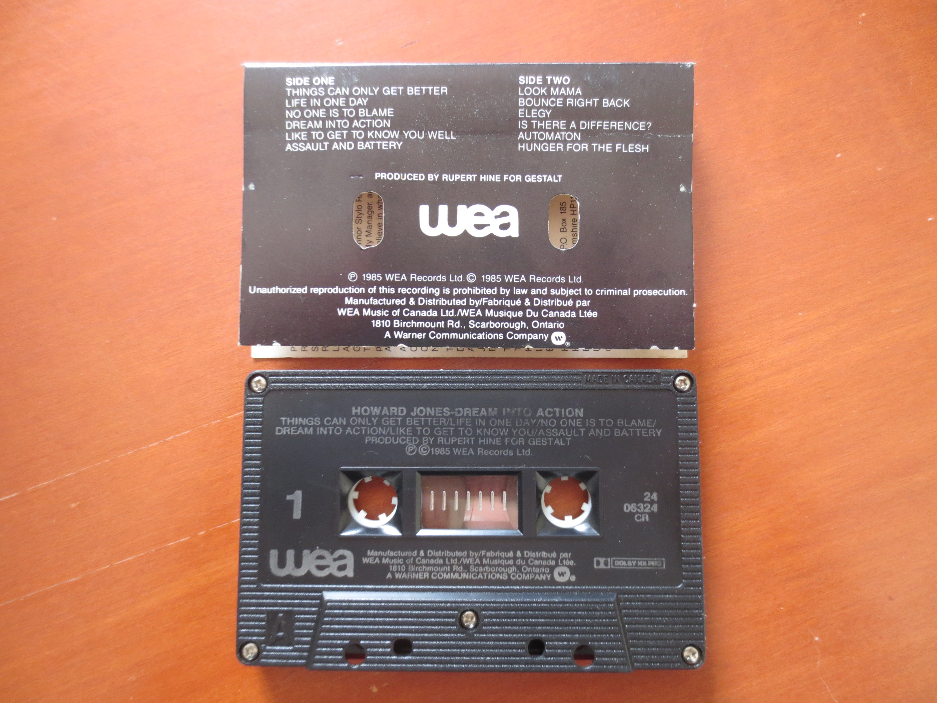 Howard Jones – Dream Into Action (1985) Cassette
