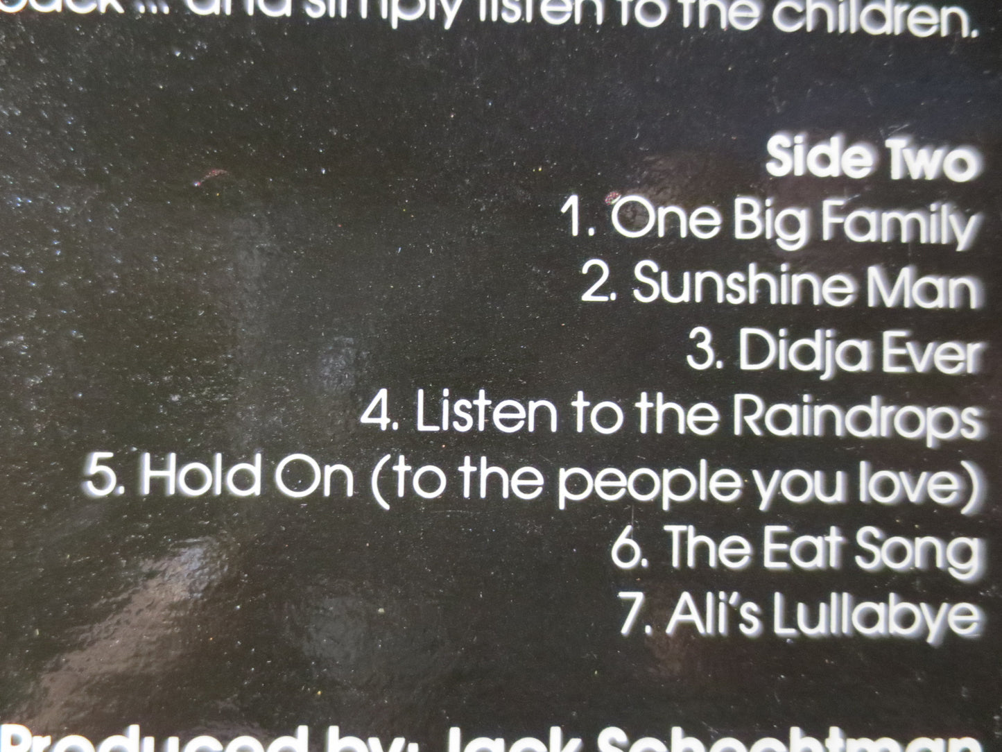 LISTEN to the CHILDREN, KIDS Record, Bob Schneider Album,  Childrens Album, Kids Album, Childrens Vinyl, Lps, 1980 Records