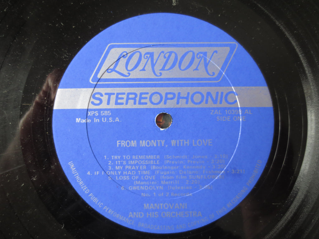 Mantovani – From Monty with Love (1971) Double Vinyl LP