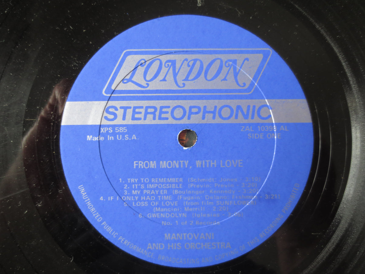 Mantovani – From Monty with Love (1971) Double Vinyl LP