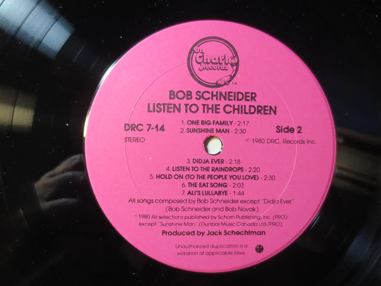 LISTEN to the CHILDREN, KIDS Record, Bob Schneider Album,  Childrens Album, Kids Album, Childrens Vinyl, Lps, 1980 Records