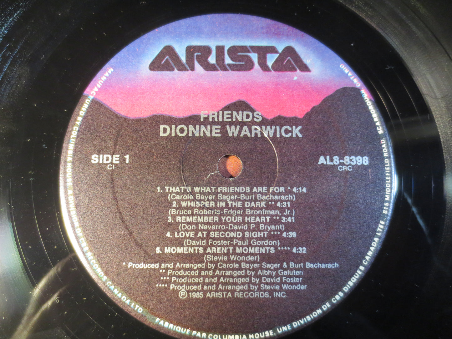 DIONNE WARWICK, FRIENDS, Pop Record, Vintage Vinyl, Record Vinyl, Records, Vinyl Record, Vinyl Pop, Vinyl Lp, 1985 Records