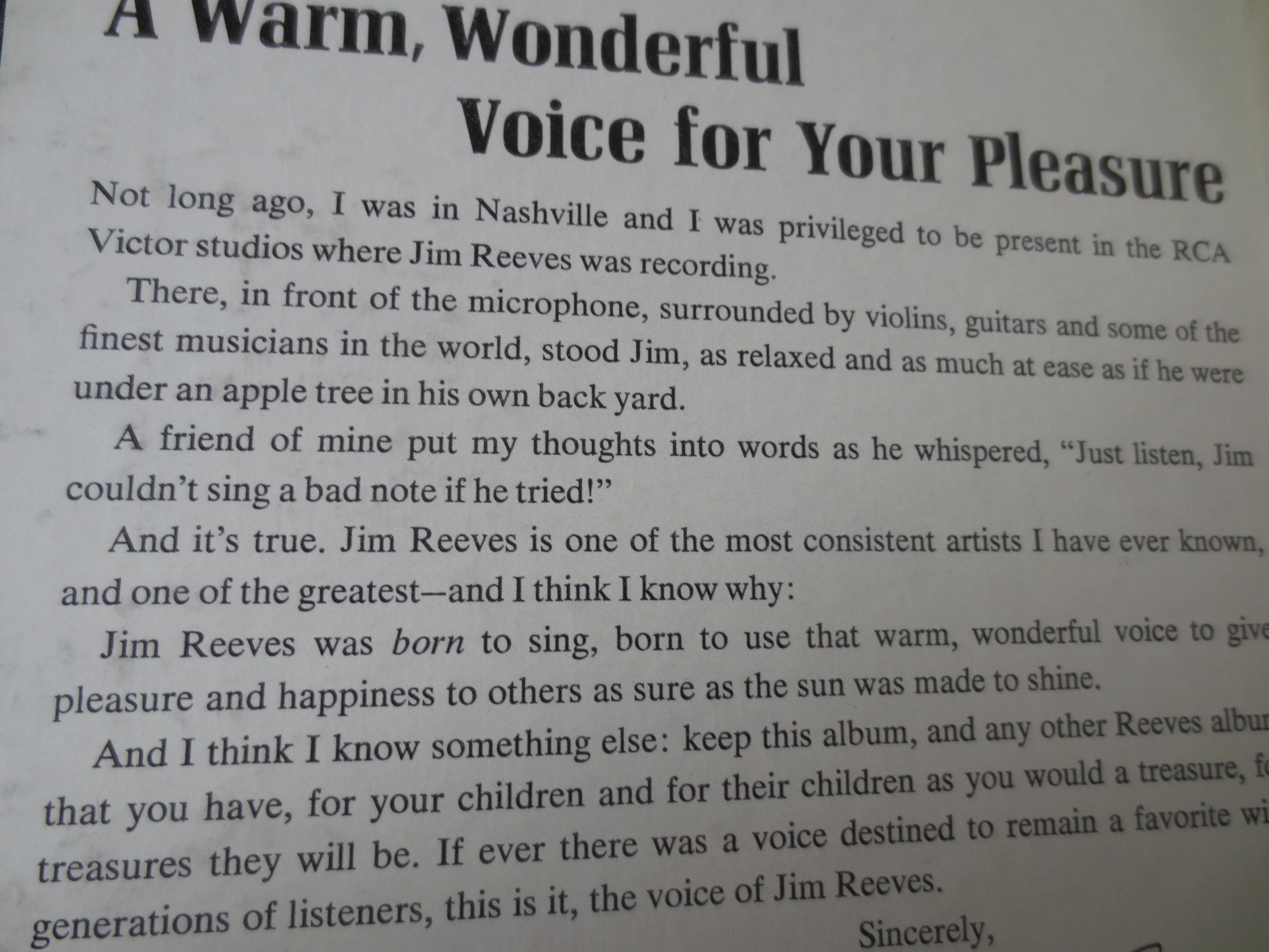 Jim Reeves – The Jim Reeves Way (1965) Vinyl LP