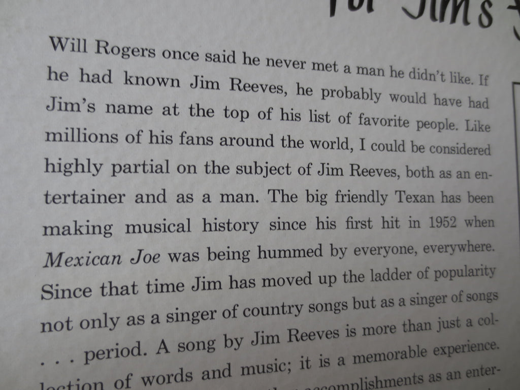 Jim Reeves – Good 'N' Country (1963) Vinyl LP