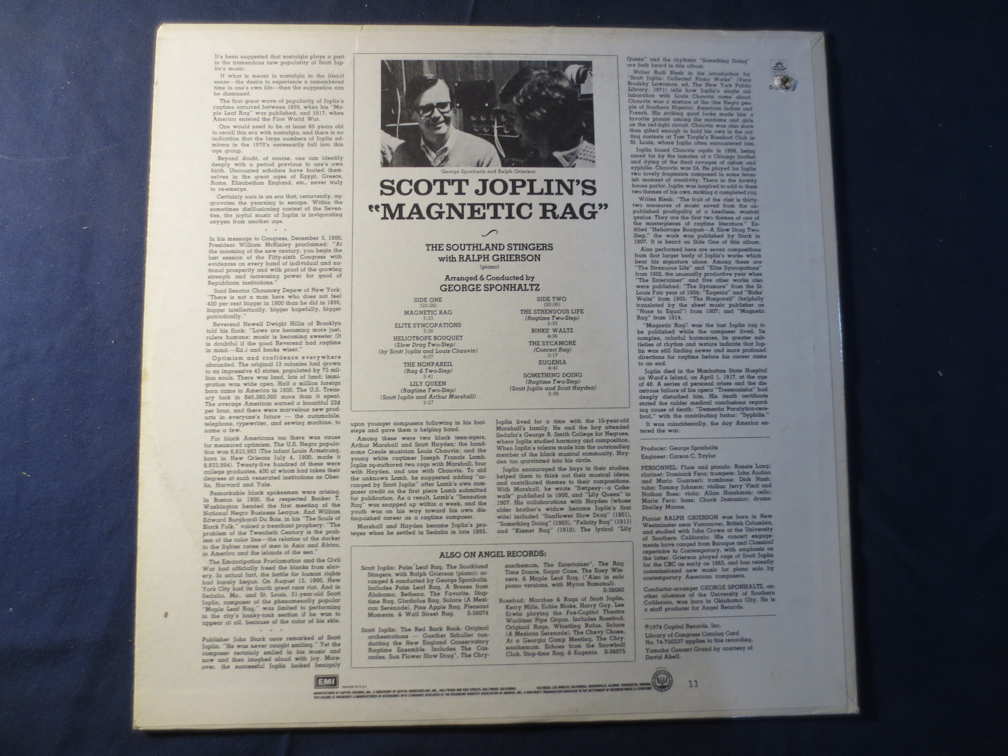 The Southland Stingers – Scott Joplin's Magnetic Rag (1974) Vinyl LP