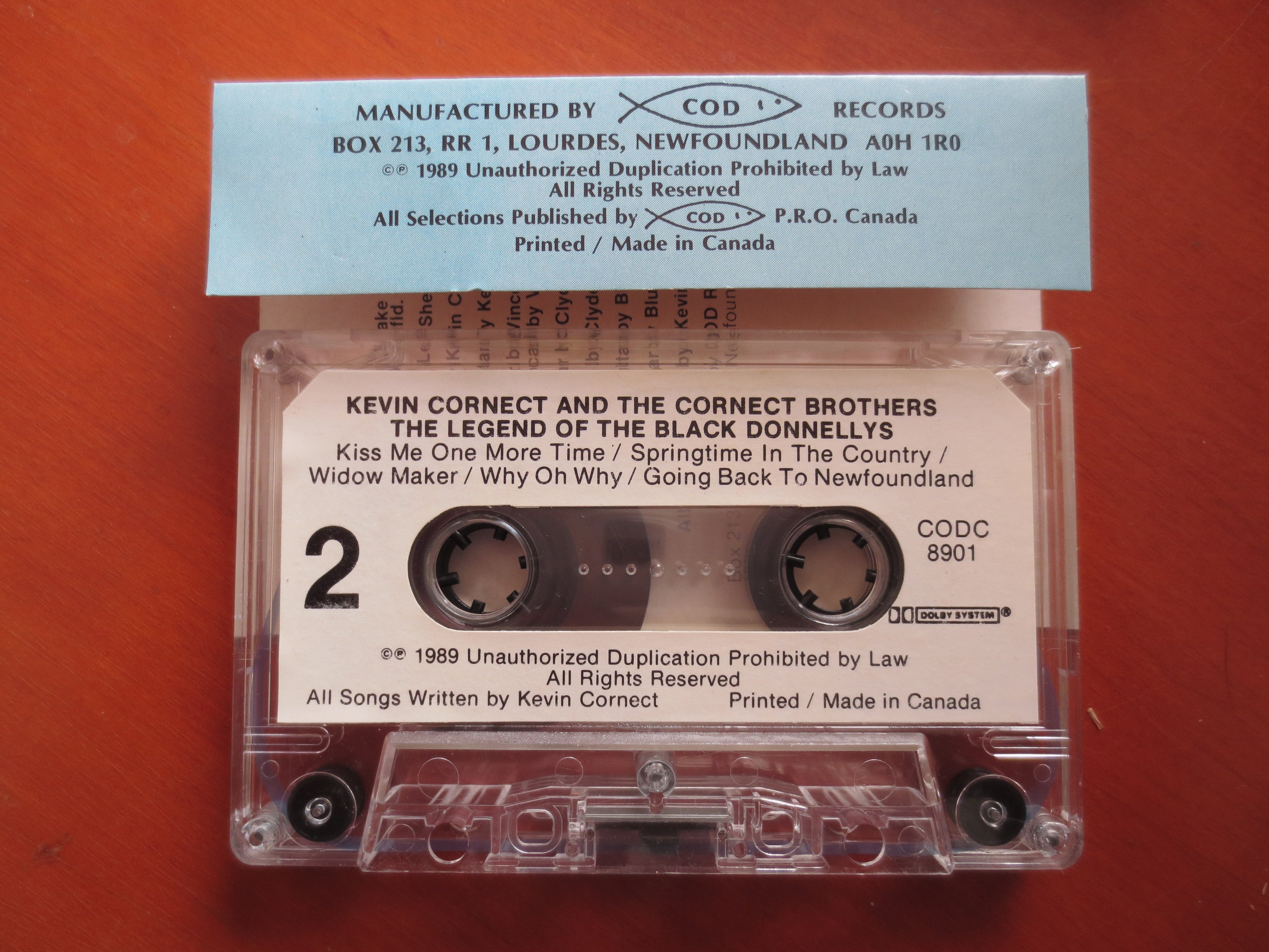 Kevin Cornect & the Cornect Brothers – The Legend of the Black Donnellys (1989) Cassette