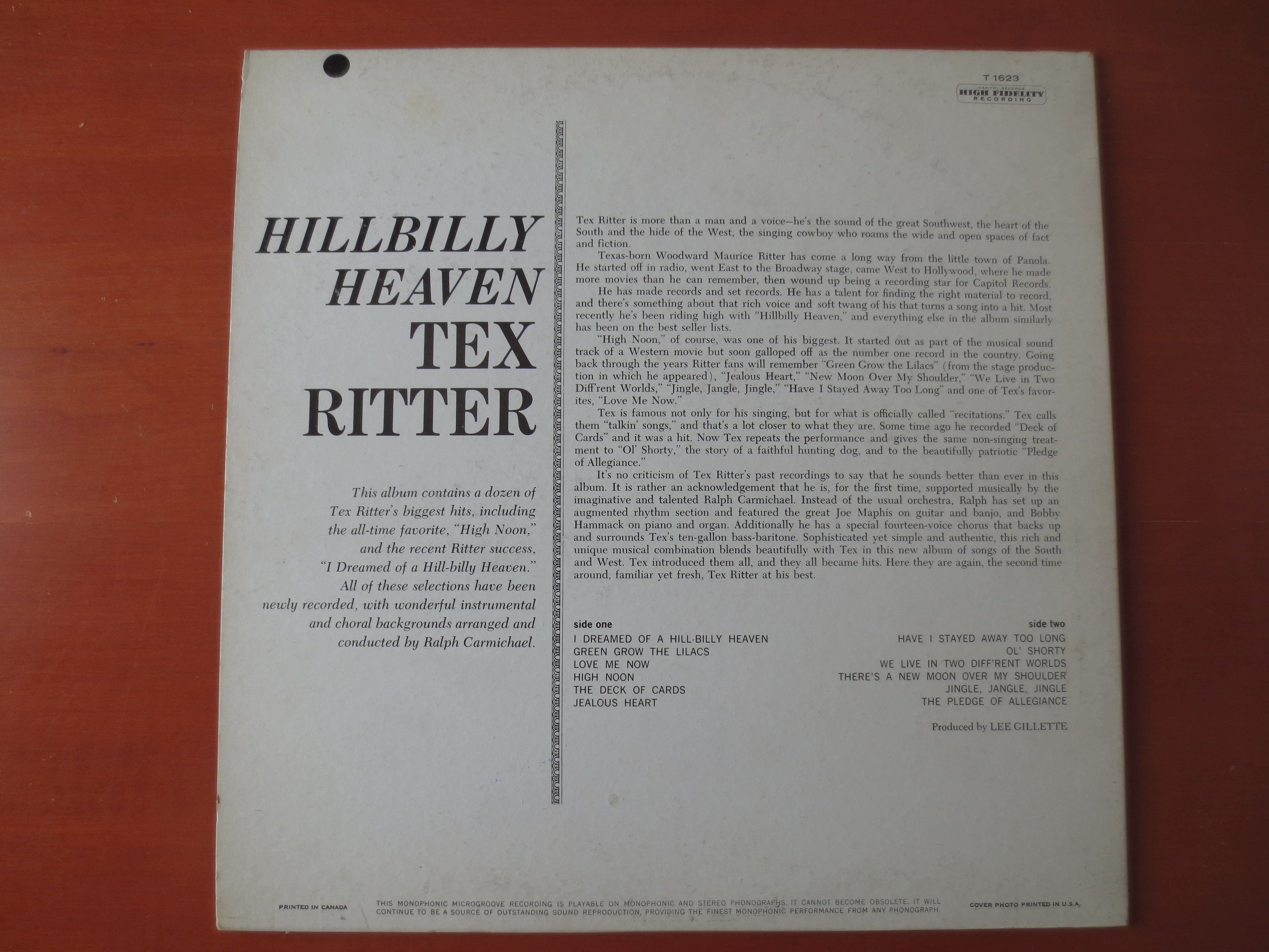 Tex Ritter – Hillbilly Heaven (1961) Vinyl LP