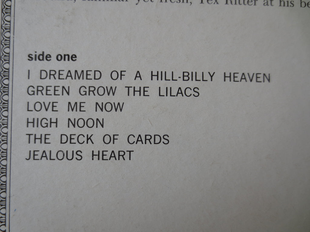 Tex Ritter – Hillbilly Heaven (1961) Vinyl LP