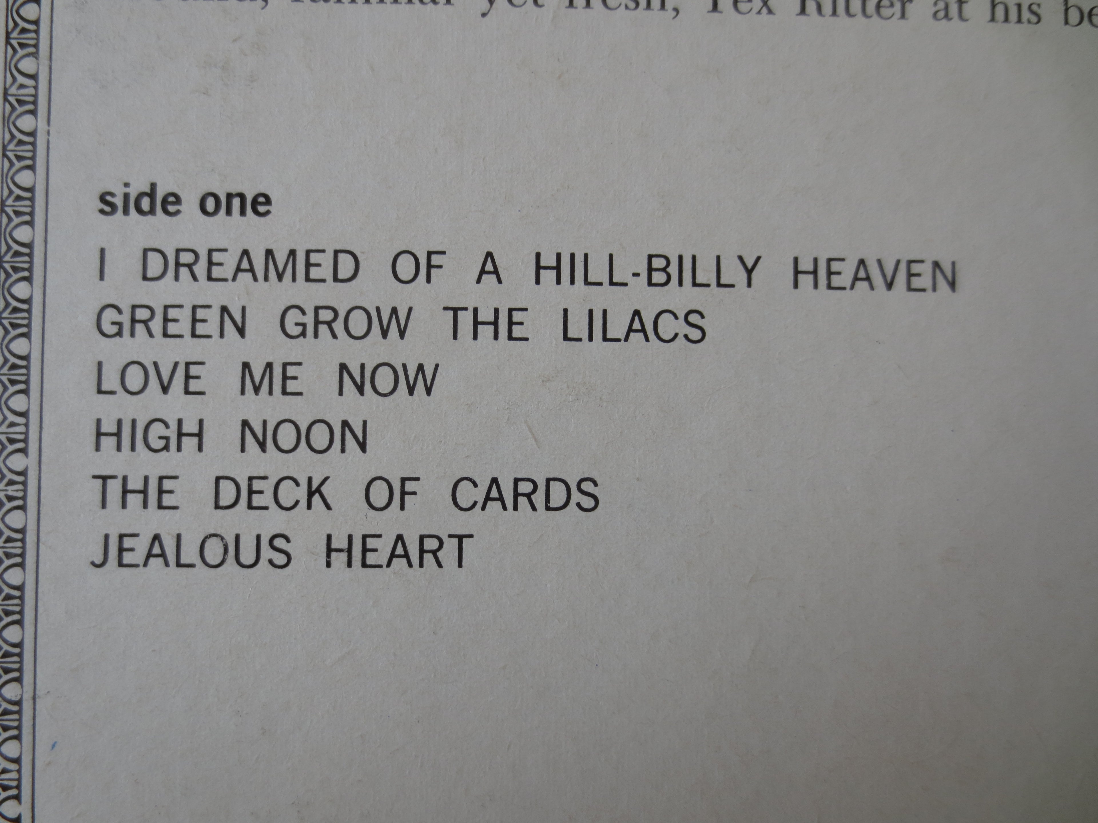 Tex Ritter – Hillbilly Heaven (1961) Vinyl LP
