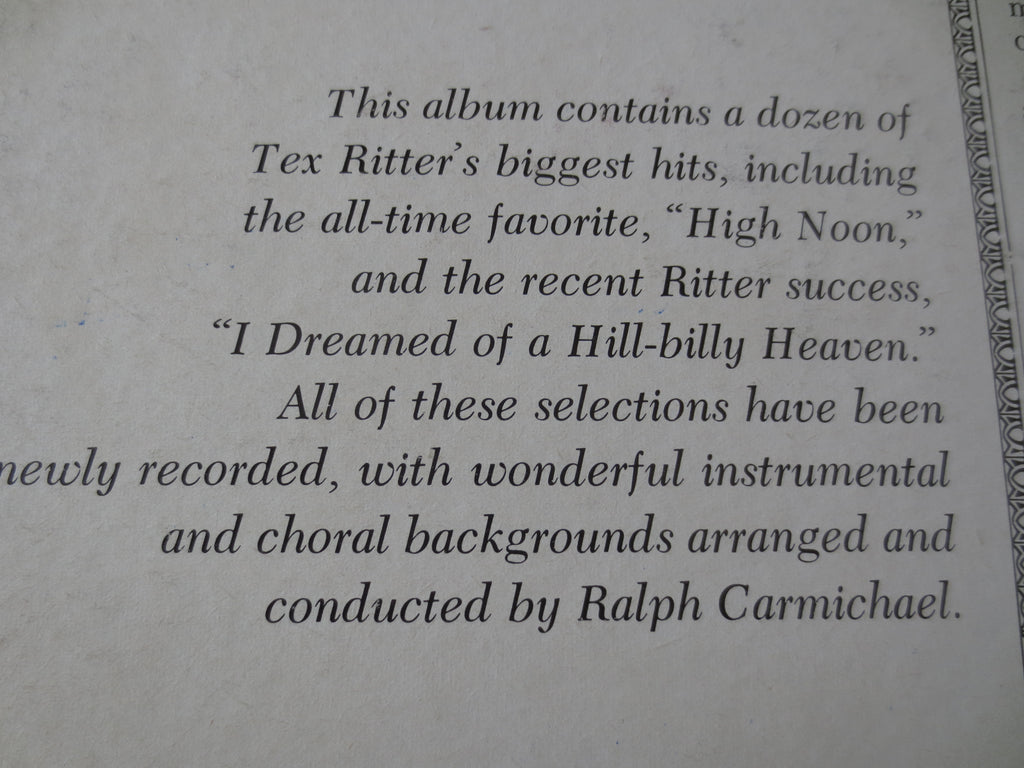 Tex Ritter – Hillbilly Heaven (1961) Vinyl LP