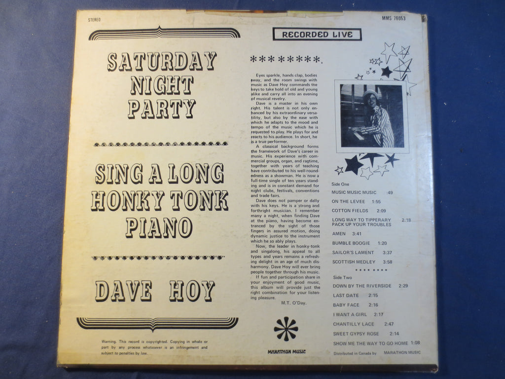 Dave Hoy – Saturday Night Party (1974) Vinyl LP