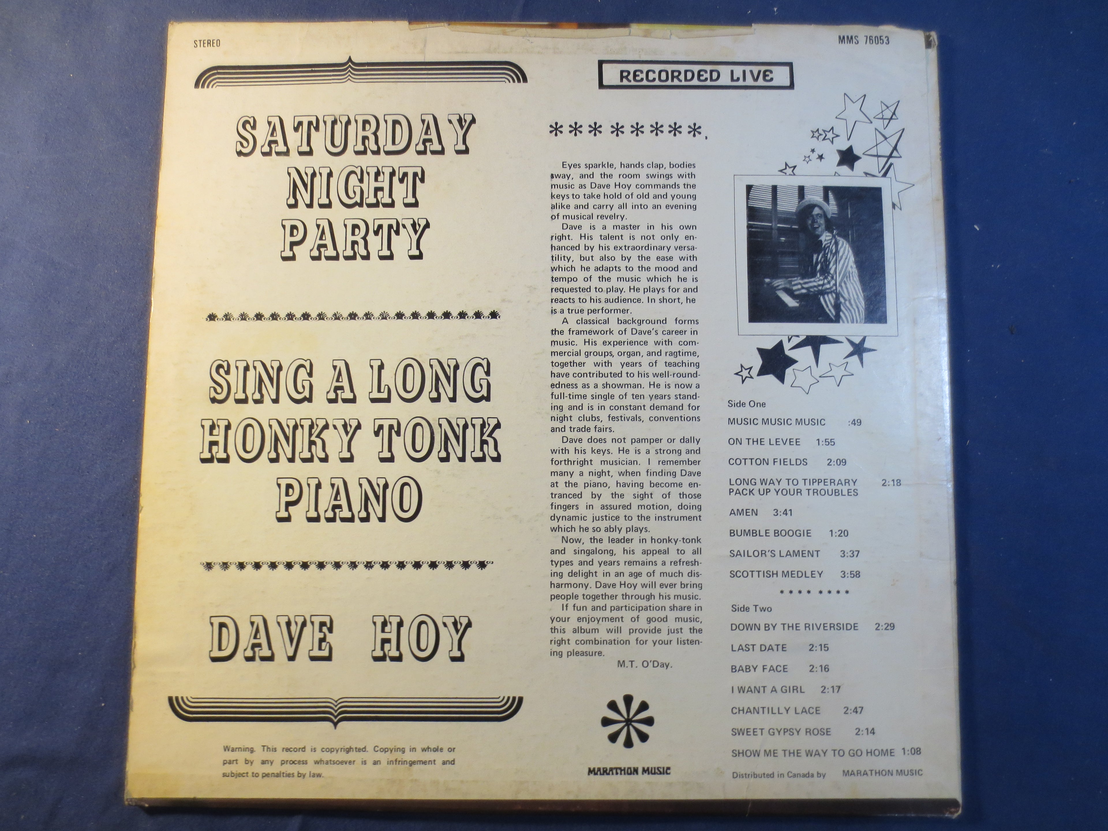 Dave Hoy – Saturday Night Party (1974) Vinyl LP