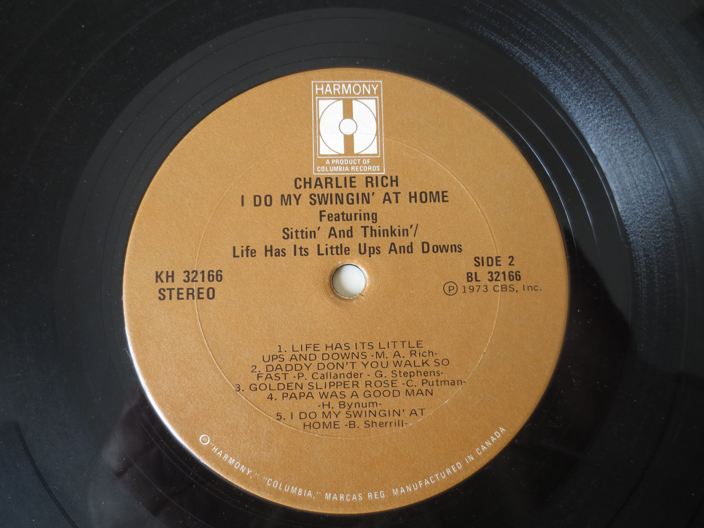 CHARLIE RICH Record, I Do My SWINGIN' At Home, Charlie Rich Albums, Charlie Rich Vinyl, Charlie Rich, Vinyl, 1973 Records