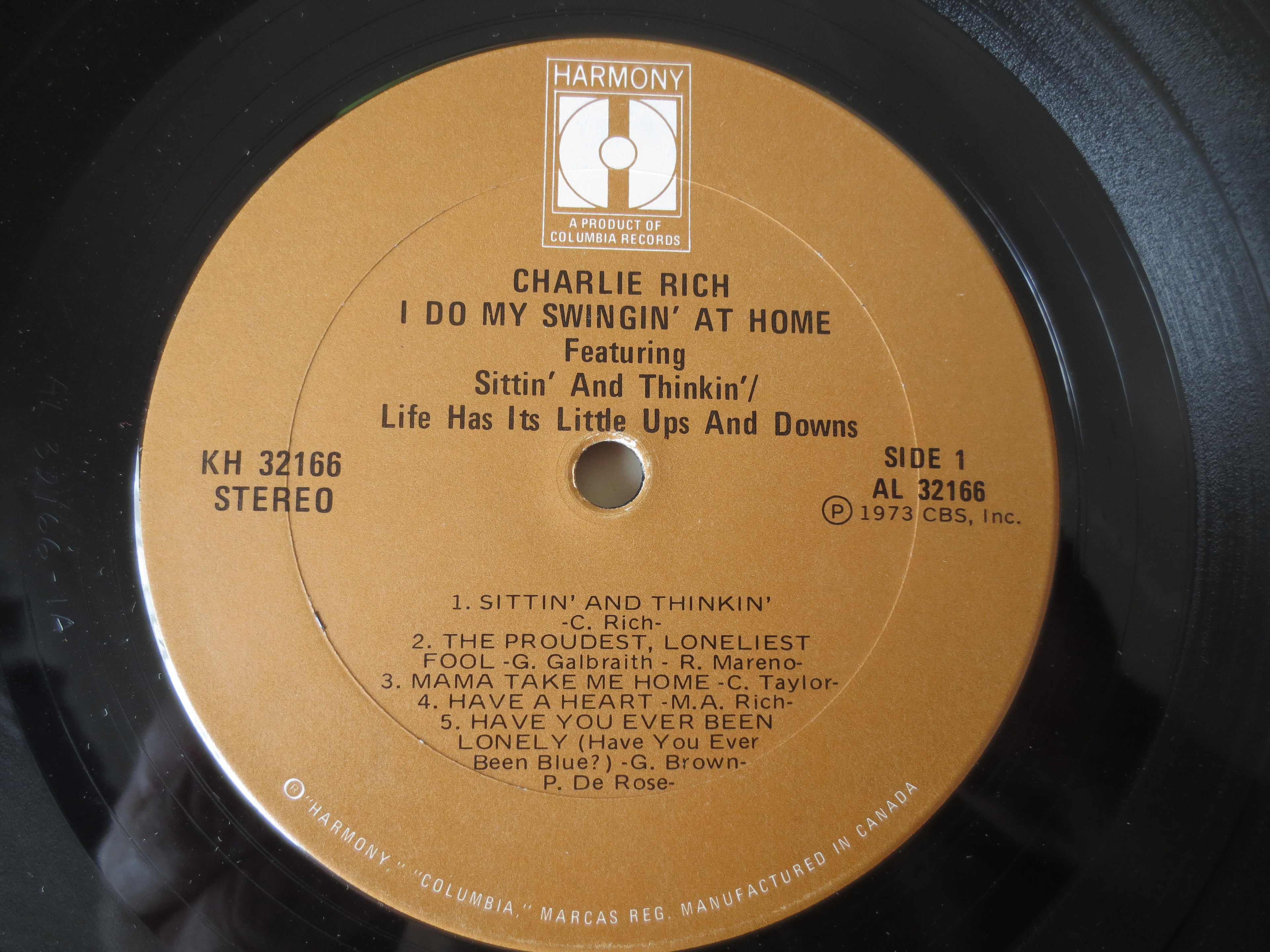 Charlie Rich – I Do My Swingin' at Home (1973) Vinyl LP