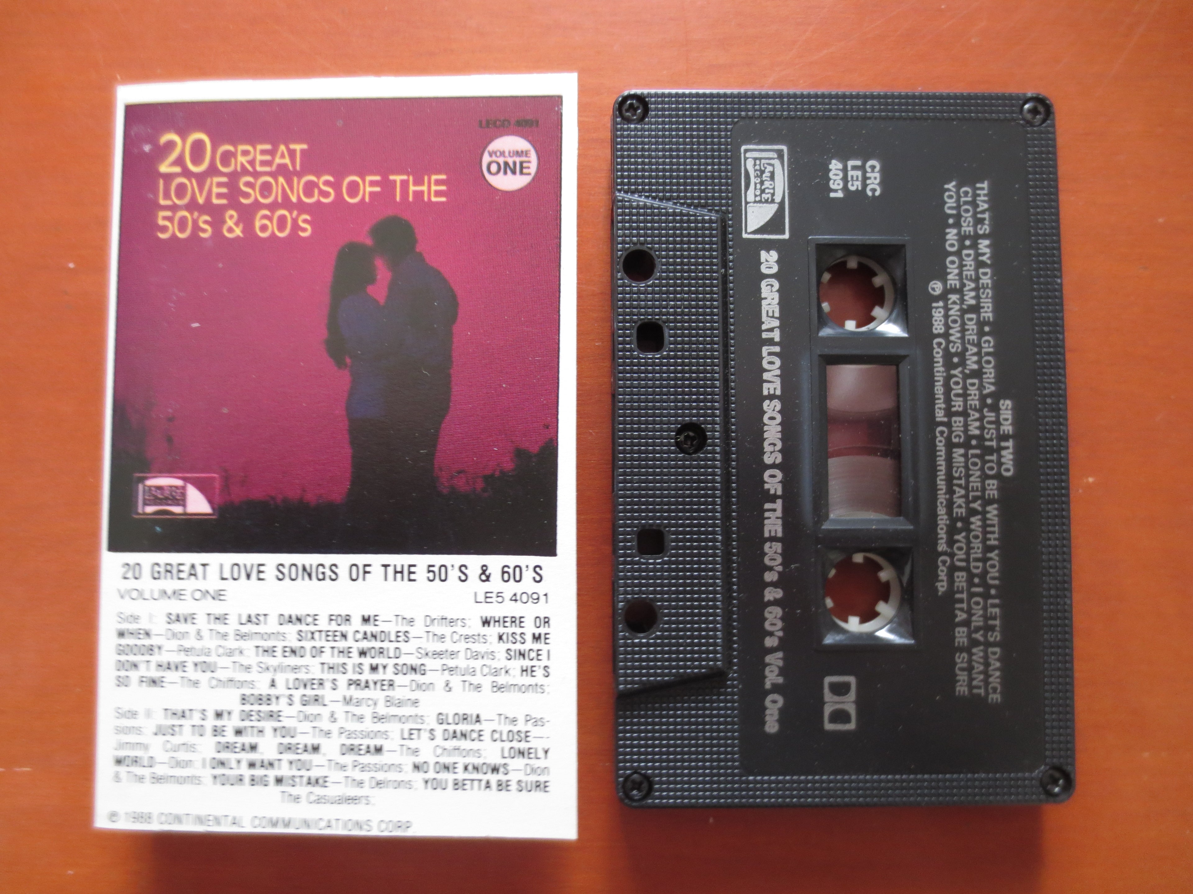 20 Great Love Songs of the 50s and 60s 1988 Cassette