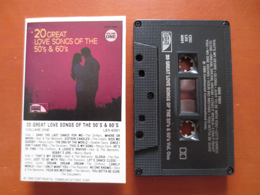 20 GREAT LOVE SONGS, Rock Tape, Pop Song Tape, Tape Cassette, Love Tapes, Music Cassette, Pop Rock Cassette, 1988 Cassette