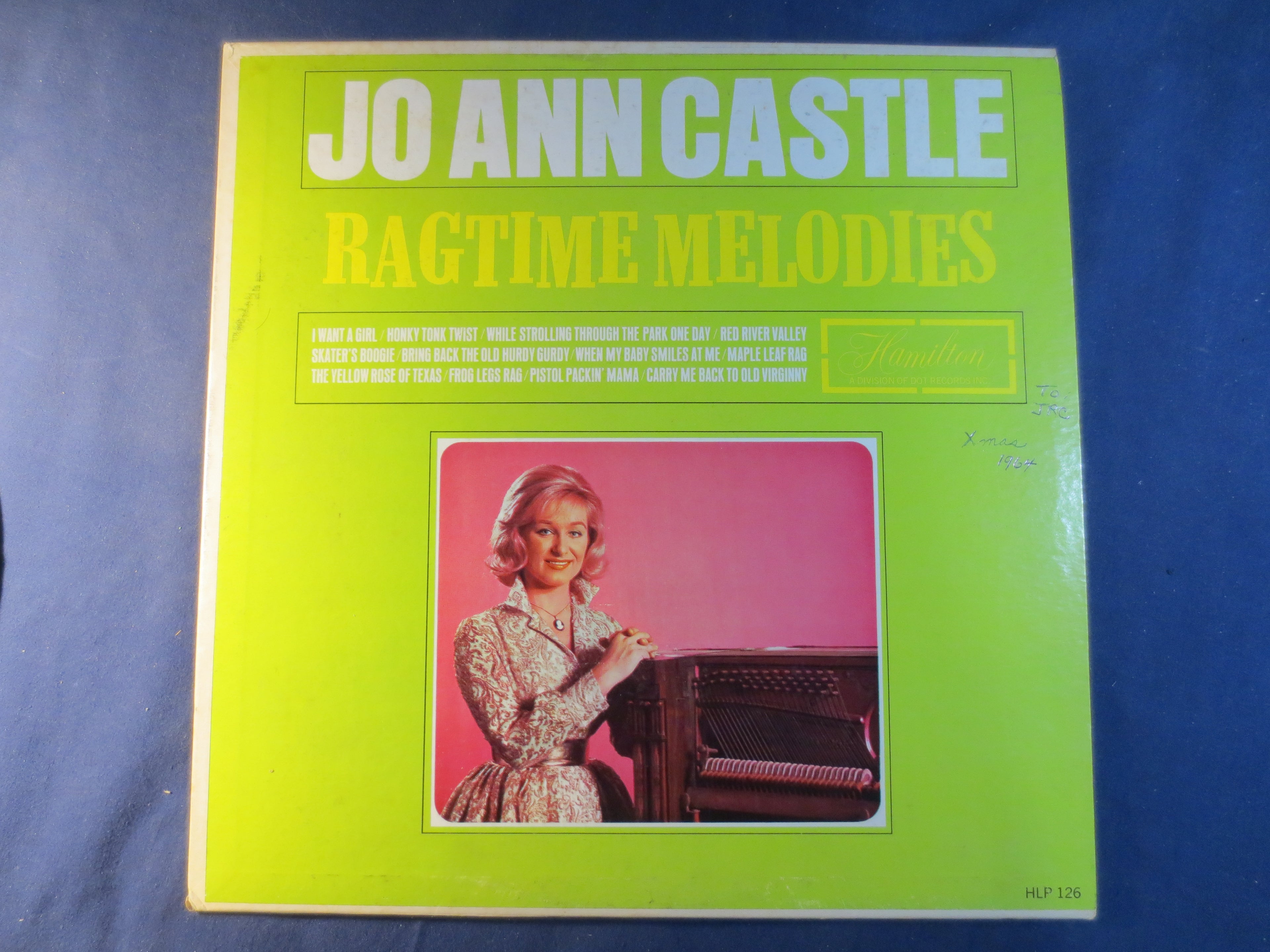 Jo Ann Castle – Ragtime Melodies (1964) Vinyl LP
