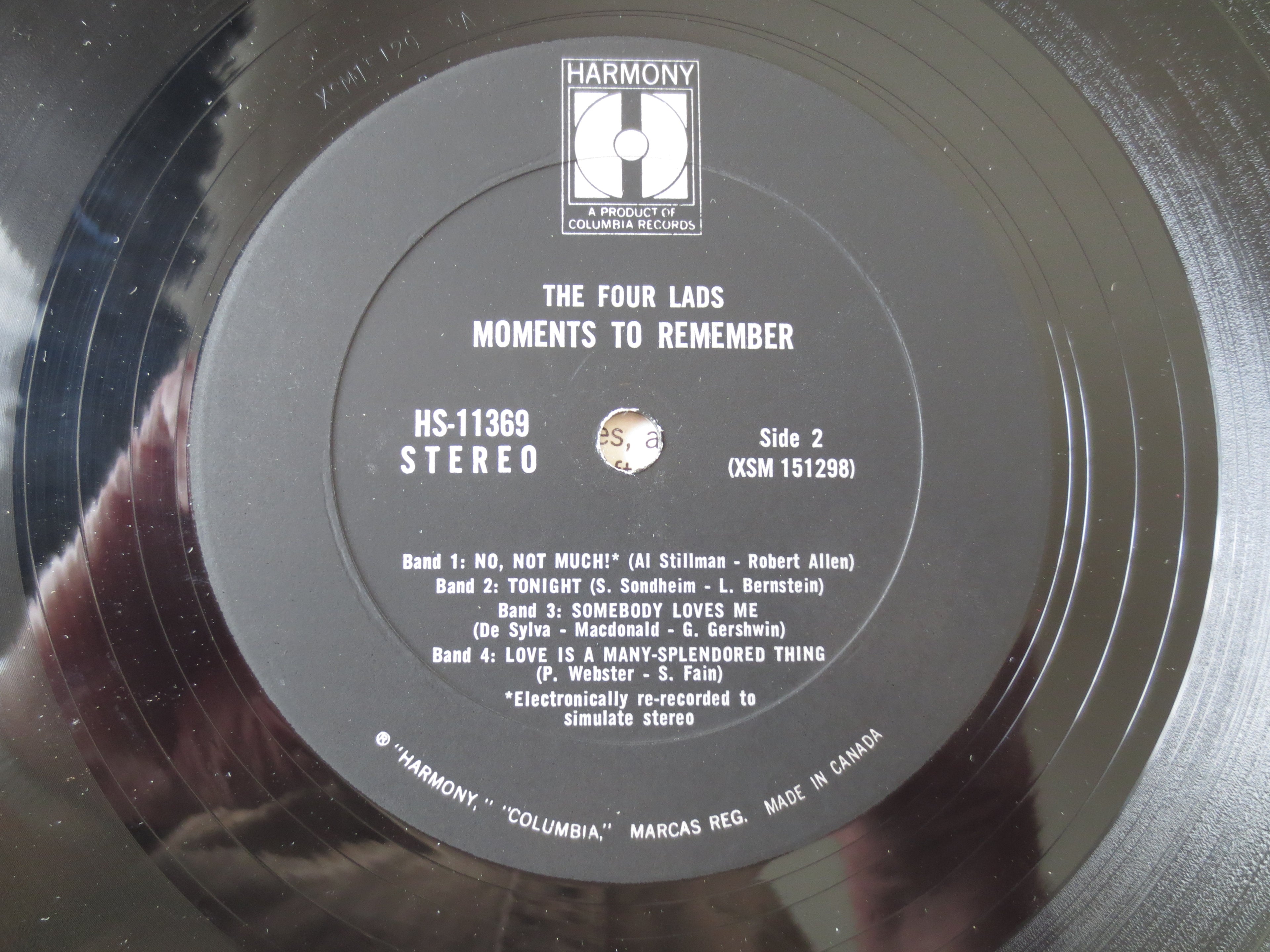 The Four Lads – Moments to Remember (1969) Vinyl LP