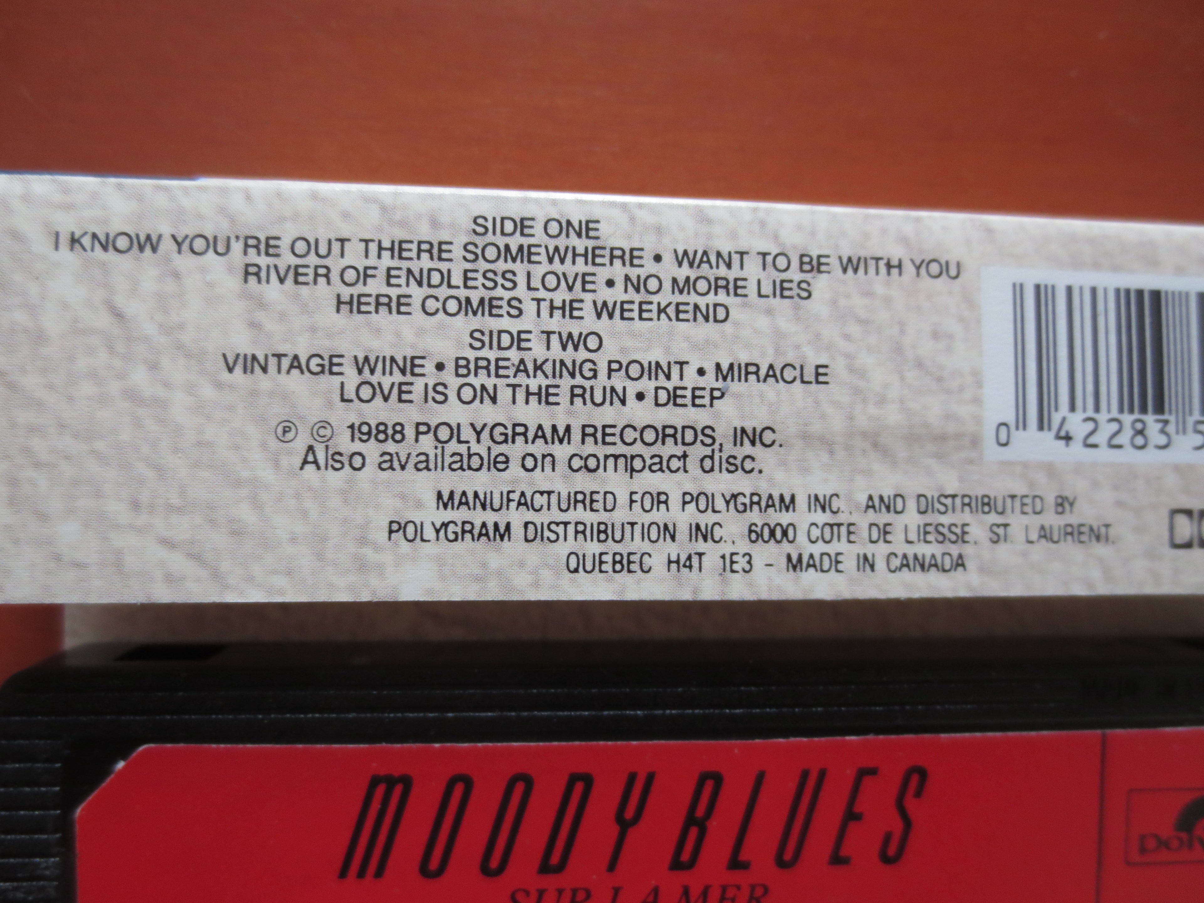 Moody Blues – Sur La Mer (1988) Cassette