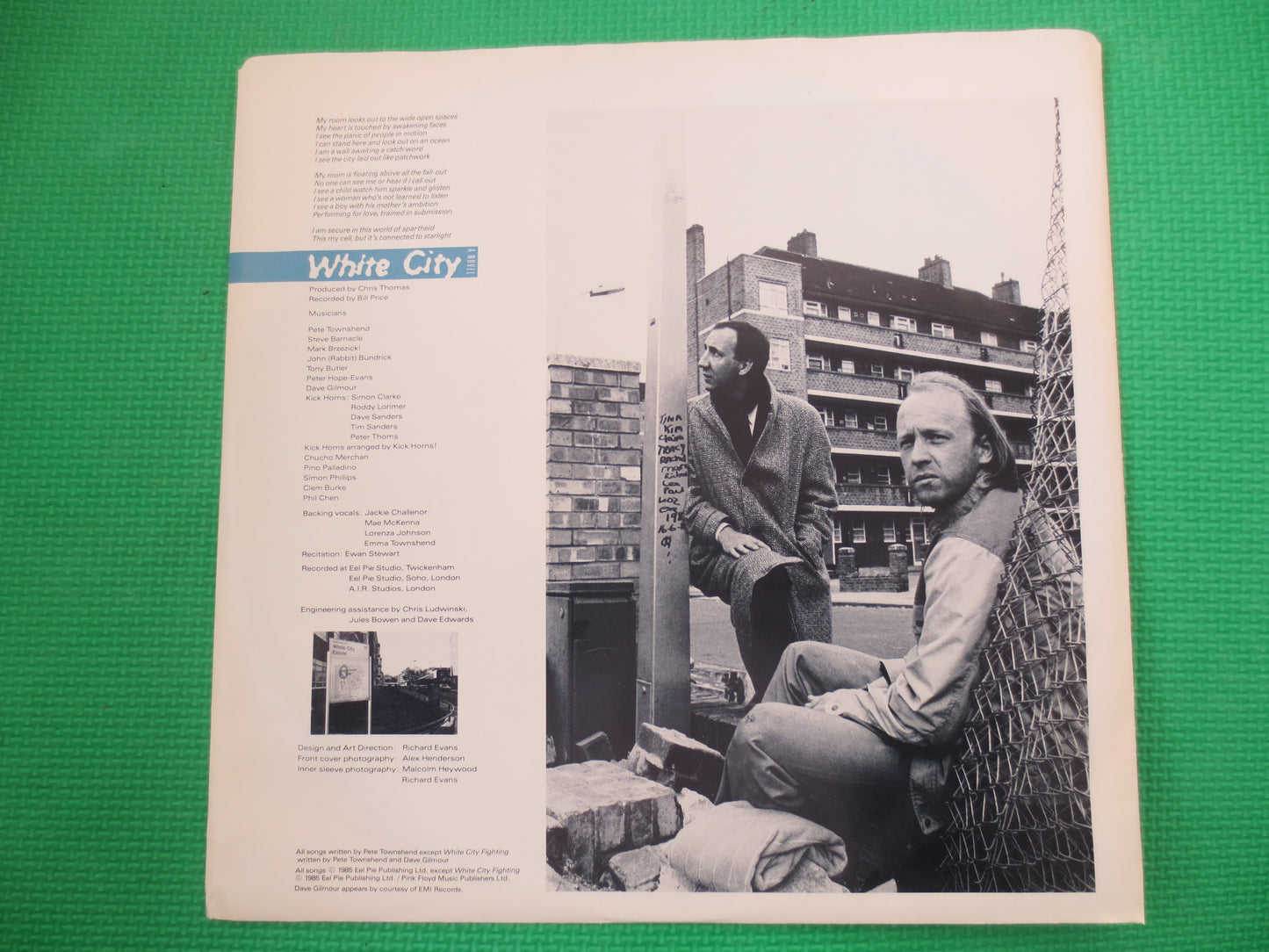 PETE TOWNSHEND, WHITE City, The Who, The Who Record, The Who Album, The Who Lp, Rock Record, Vinyl Lp, Vinyl, 1985 Records