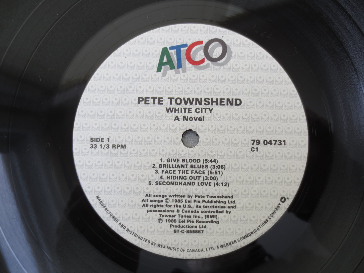 PETE TOWNSHEND, WHITE City, The Who, The Who Record, The Who Album, The Who Lp, Rock Record, Vinyl Lp, Vinyl, 1985 Records